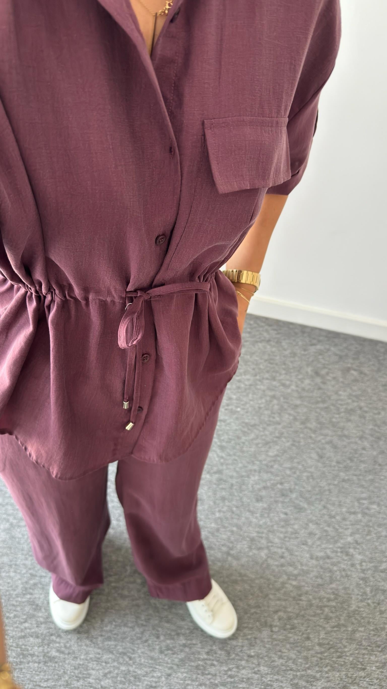 Mürdüm Neva Bel Büzgülü Tensel Takım