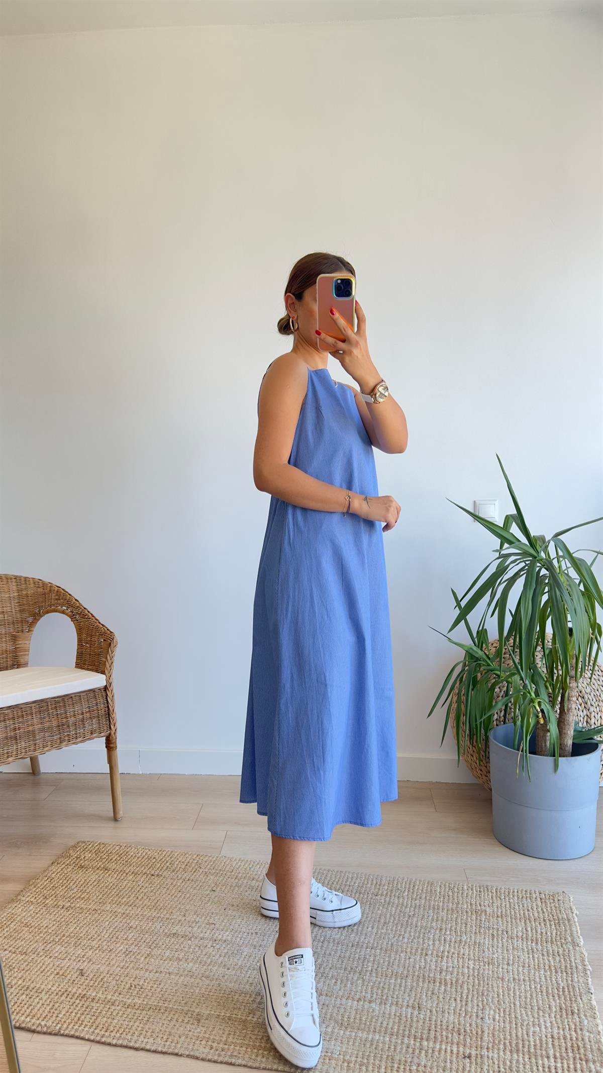 Sırt Lastikli Standart Basic Elbise 