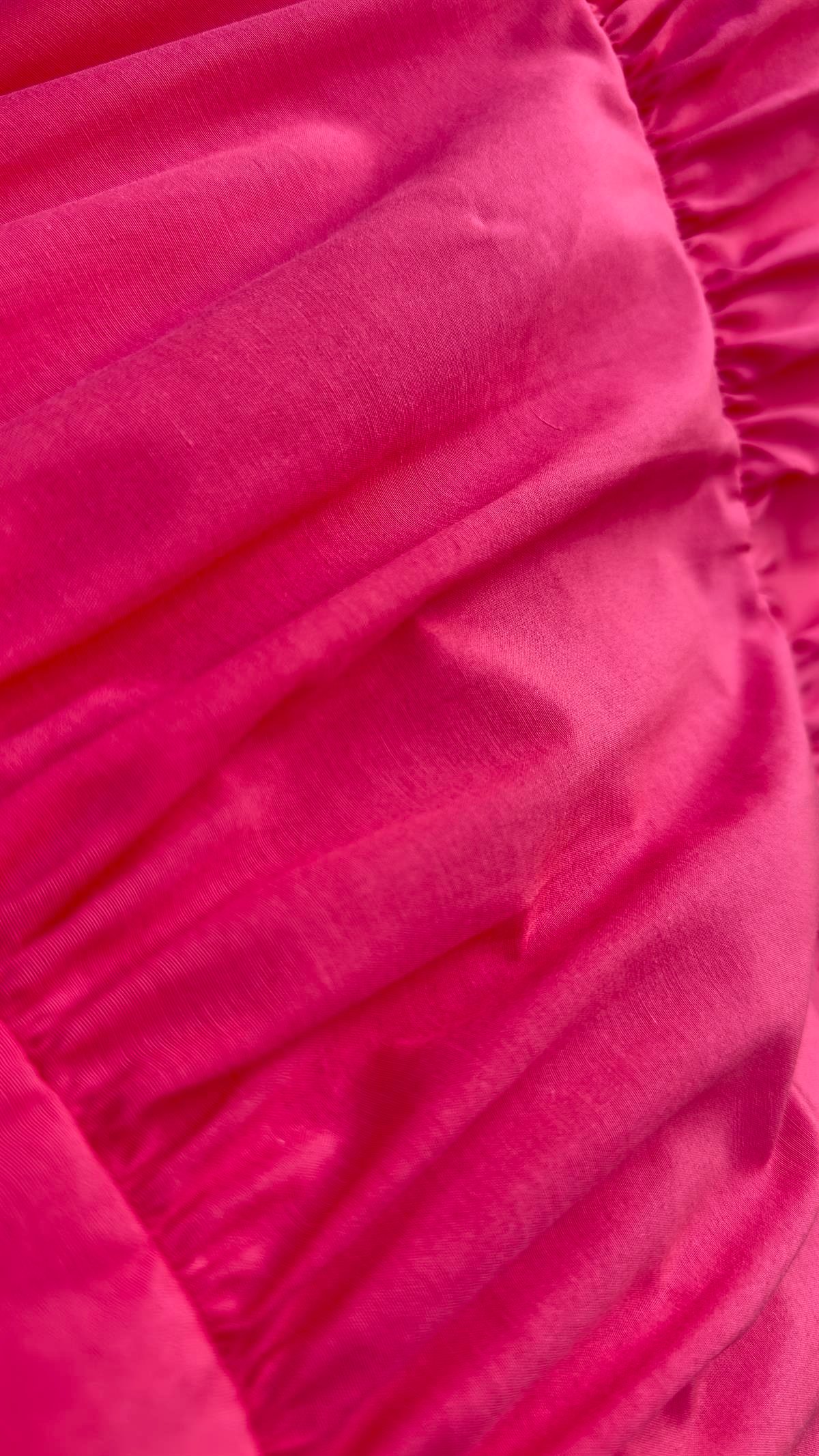 Sırt Pencereli Pembe Poplin Elbise