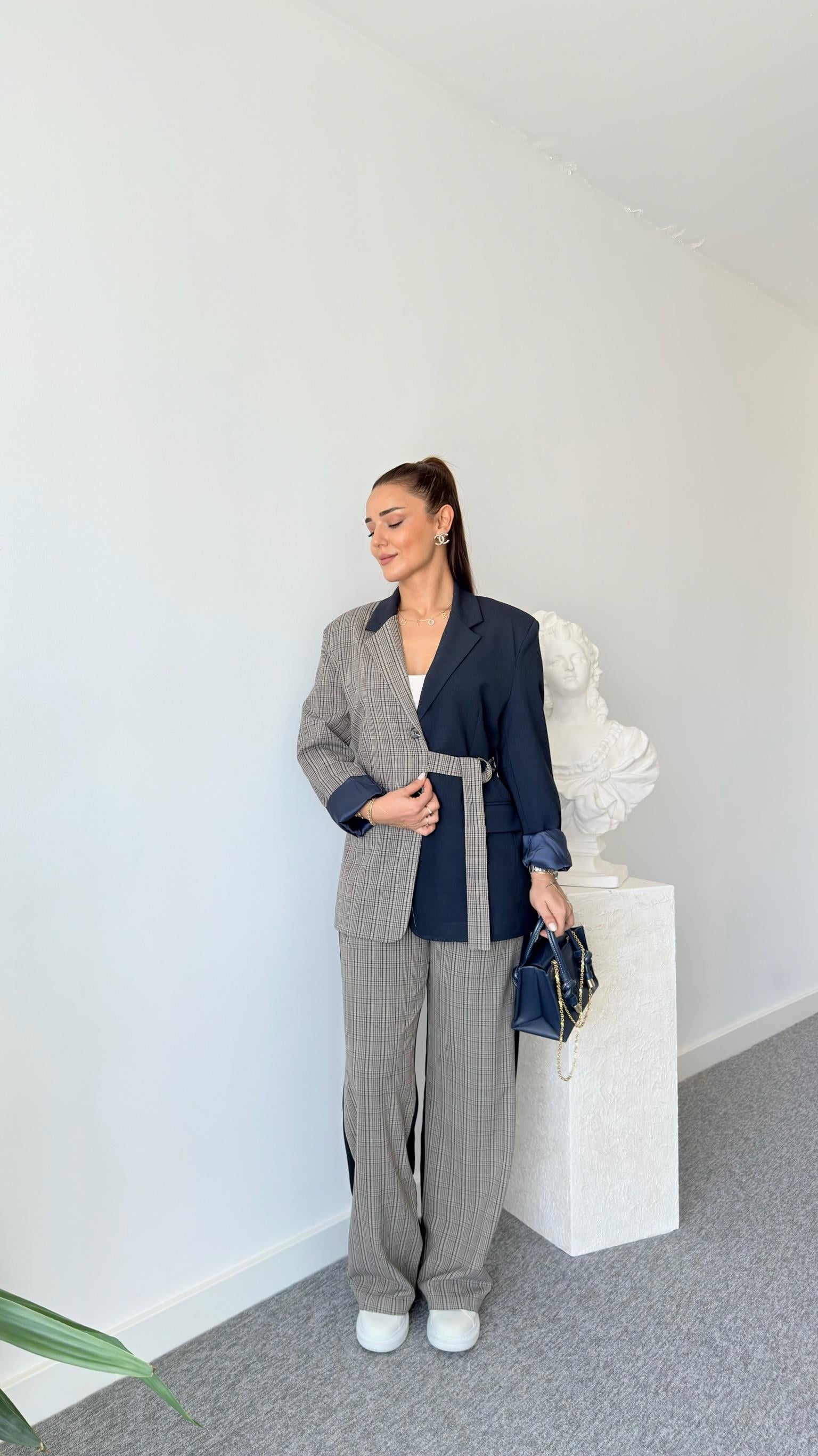 Elley Ekose Garnili Blazer Ceket