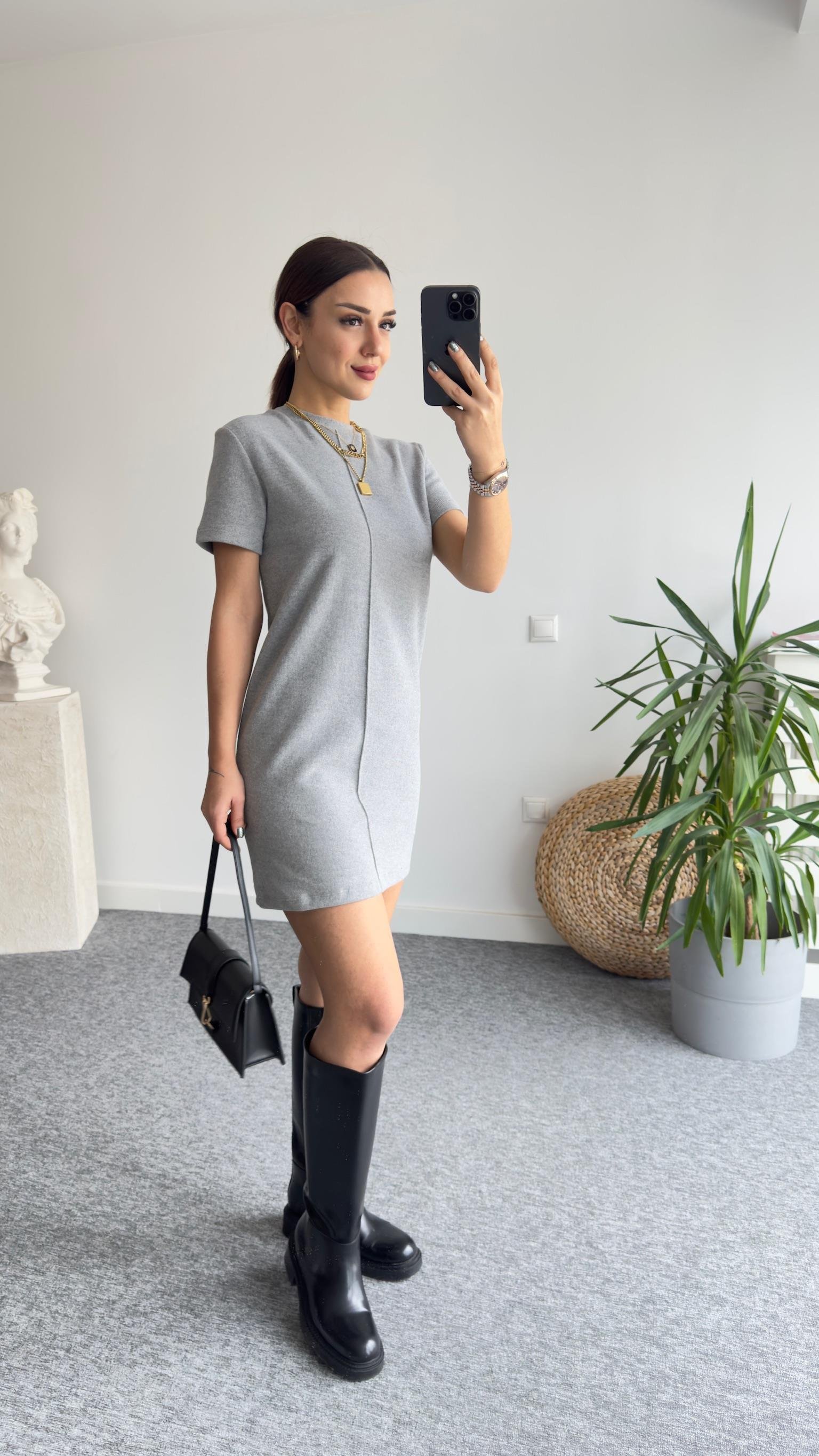 Selanik Zra Model Gri Elbise 