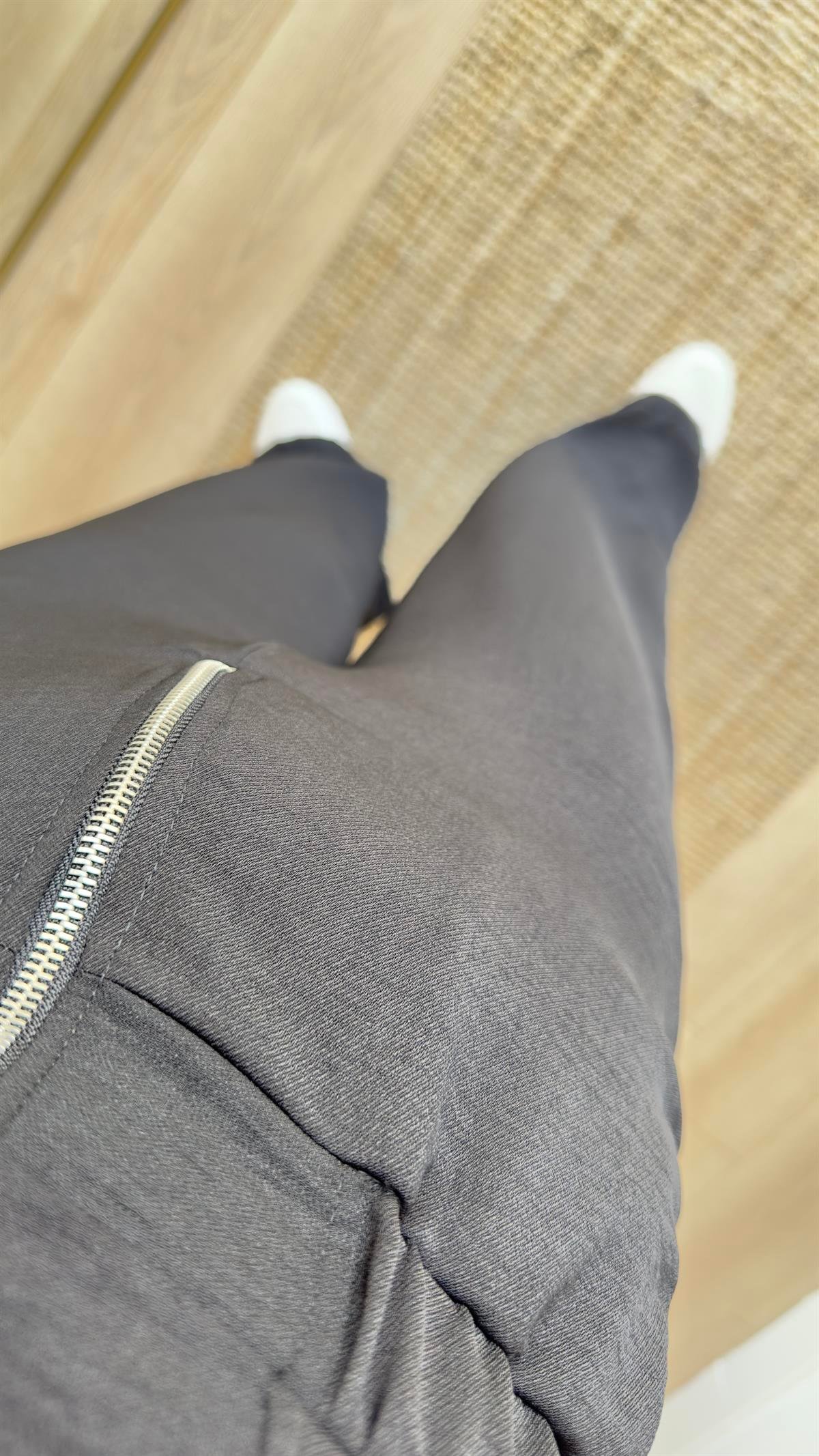 Santo Beli Lastikli Fermuar Detay Siyah Tulum