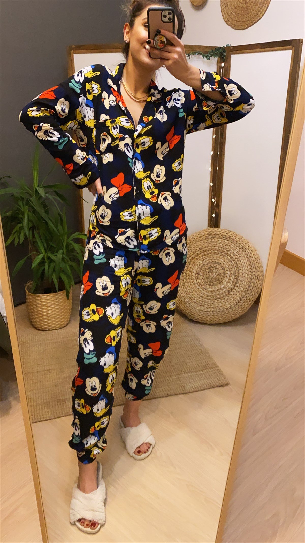 Karakter Baskılı Lacivert Pijama Takımı