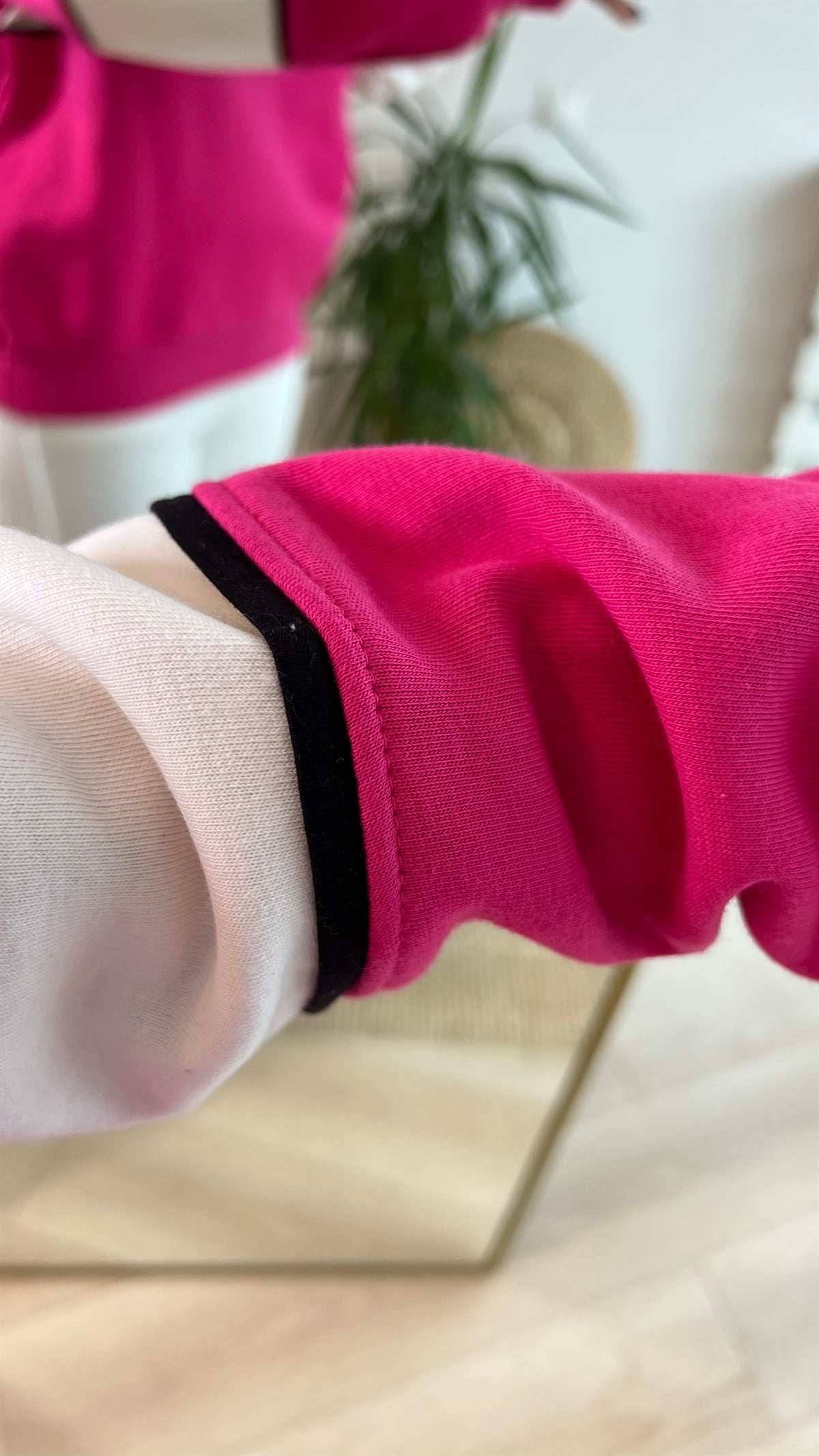 Yarım Fermuar Pembe Brooklyn Sweatshirt