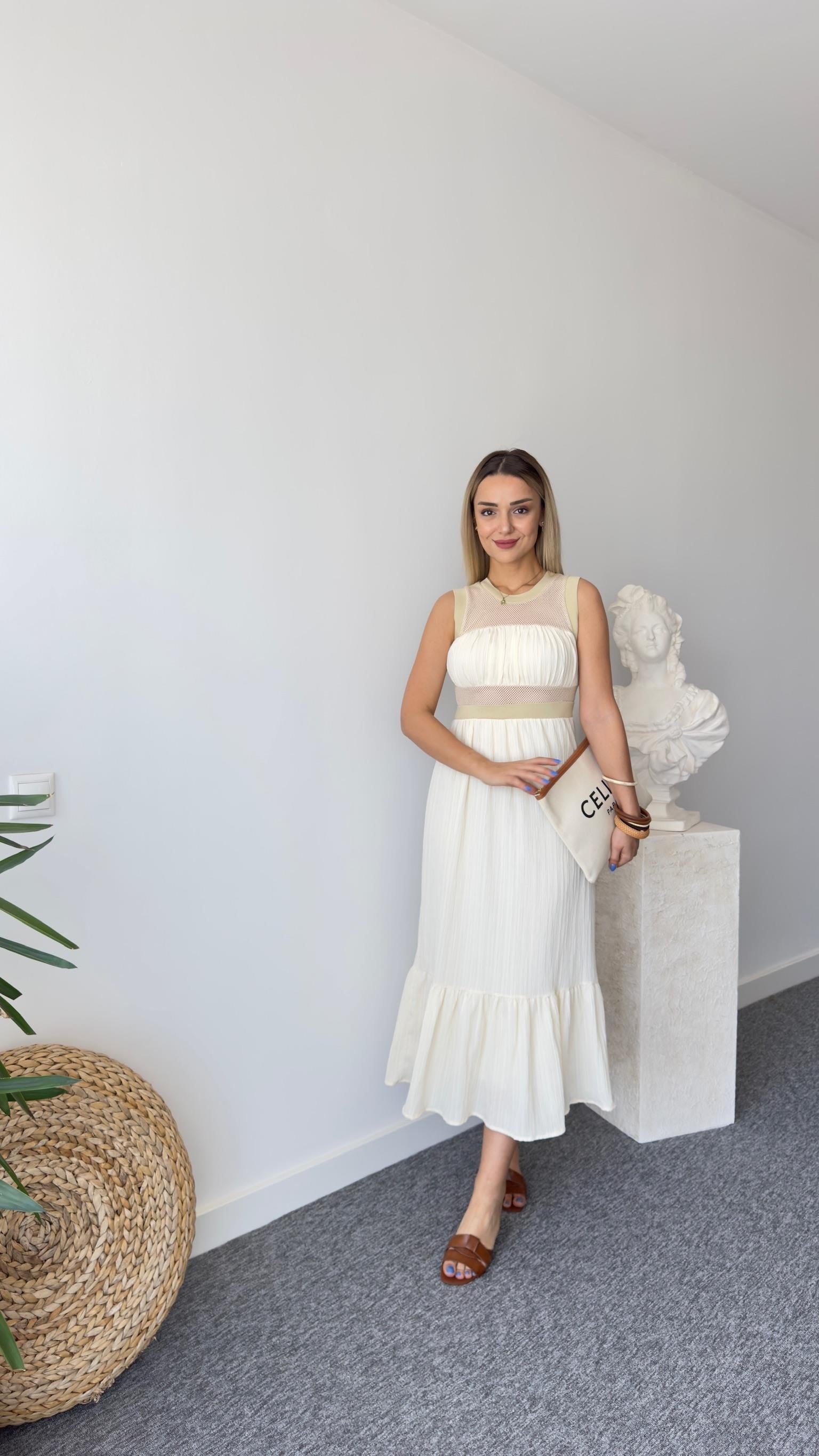 Tws Model File Detaylı Ribanalı Elbise 