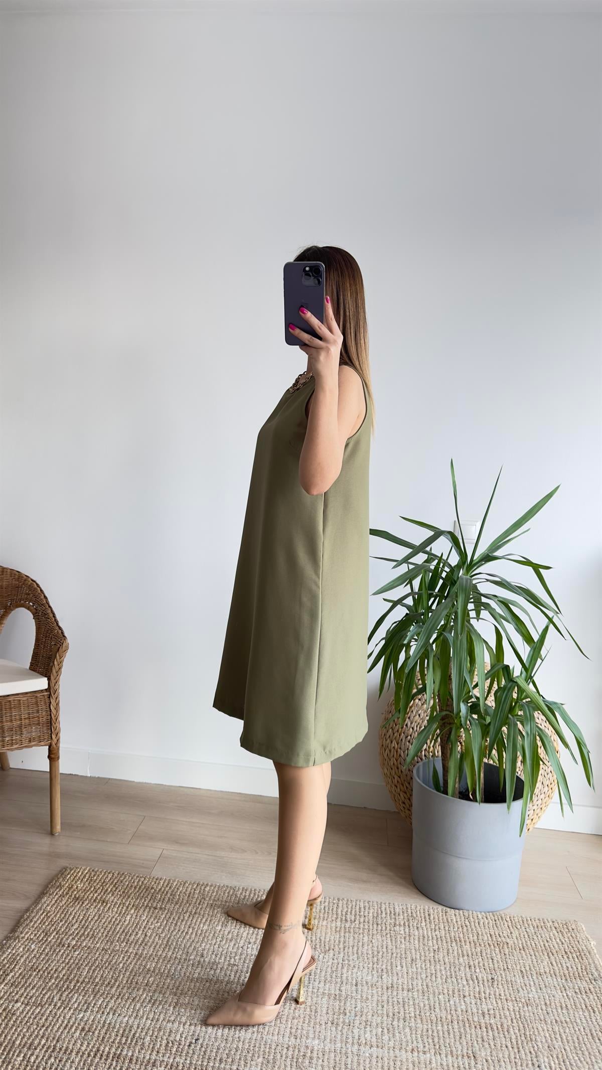 Marta Kolsuz Haki Basic Elbise 