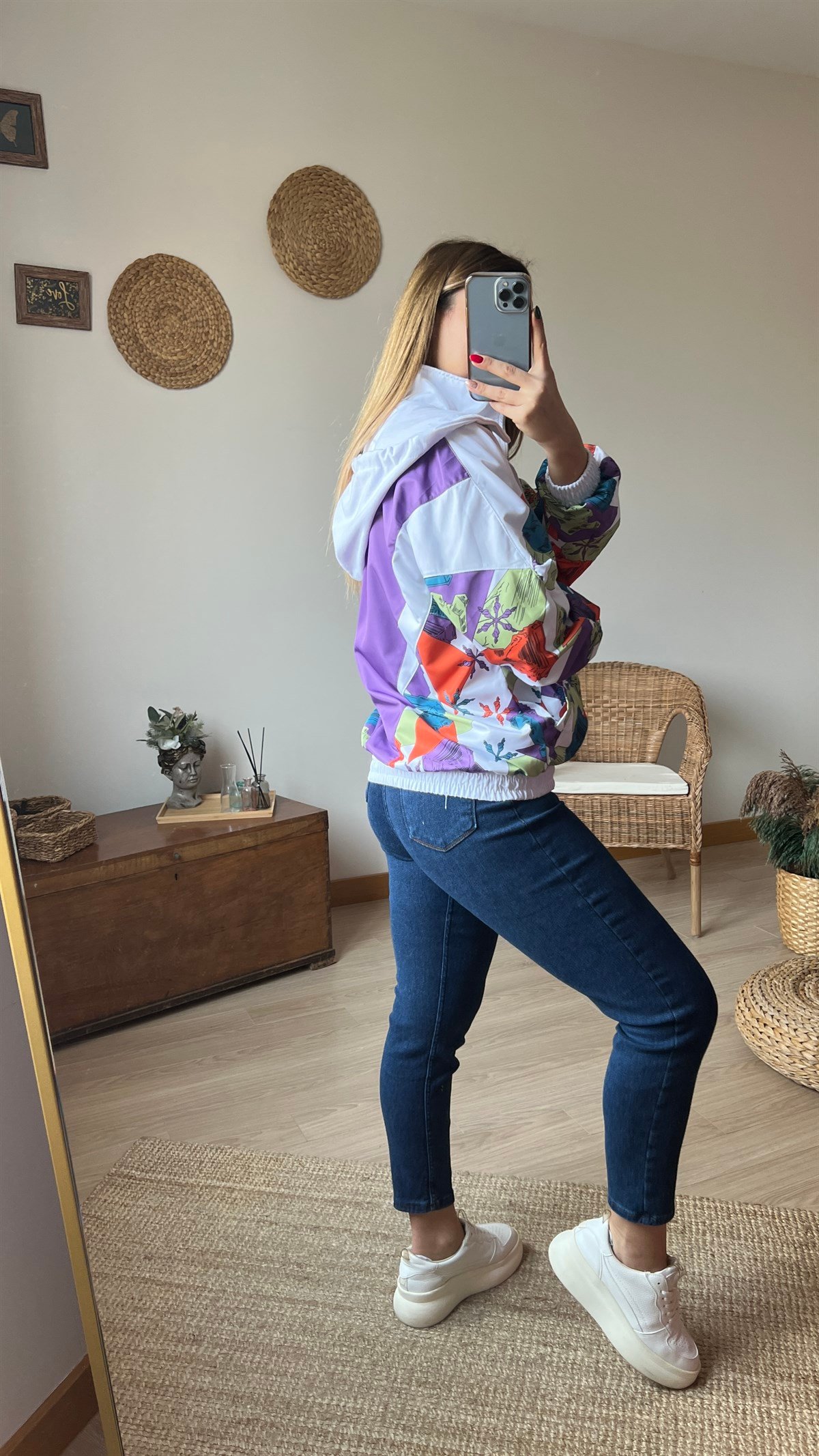  Geometrik Desenli Tasarım Bomber