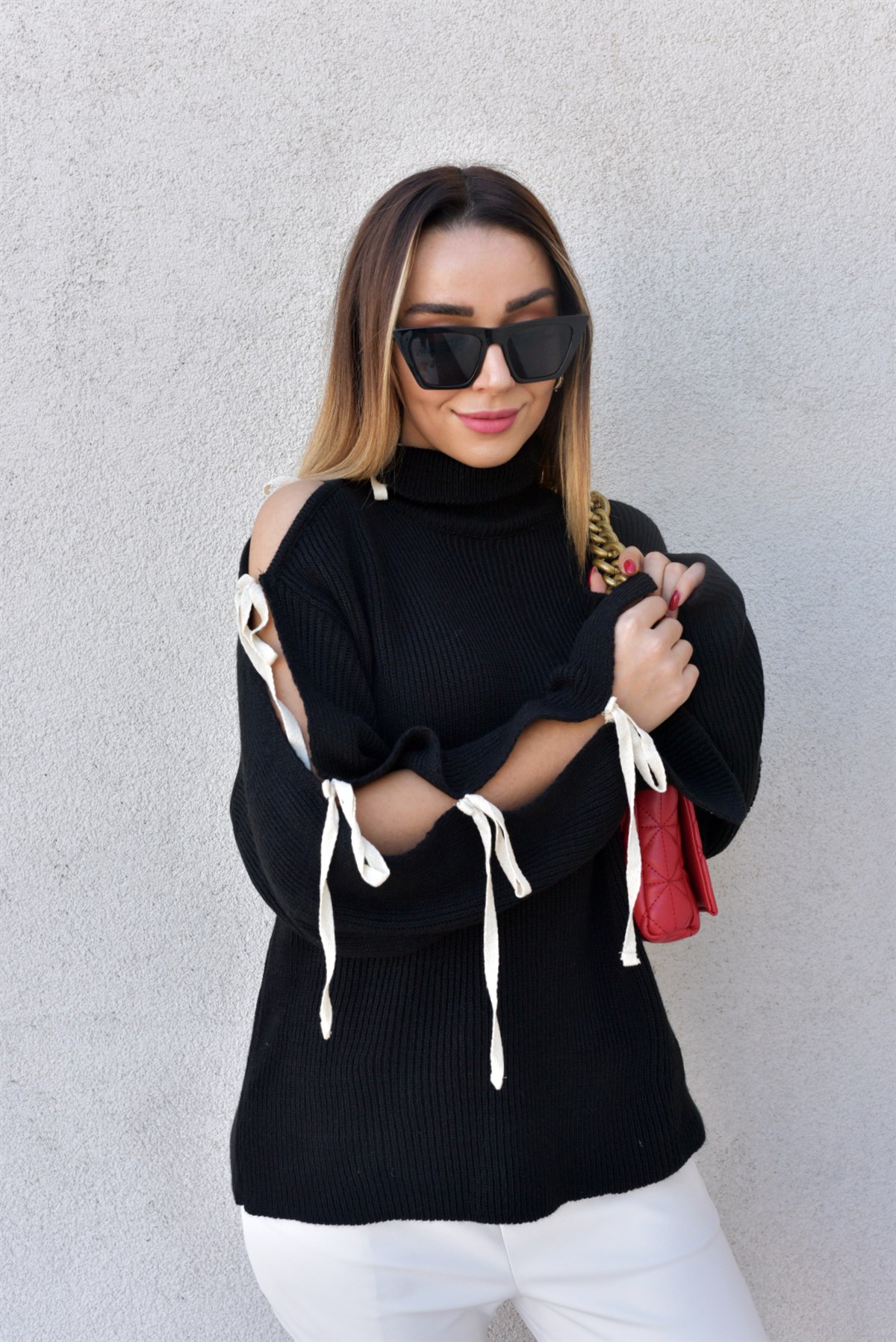 Twist Model Bağcık Detaylı Kazak