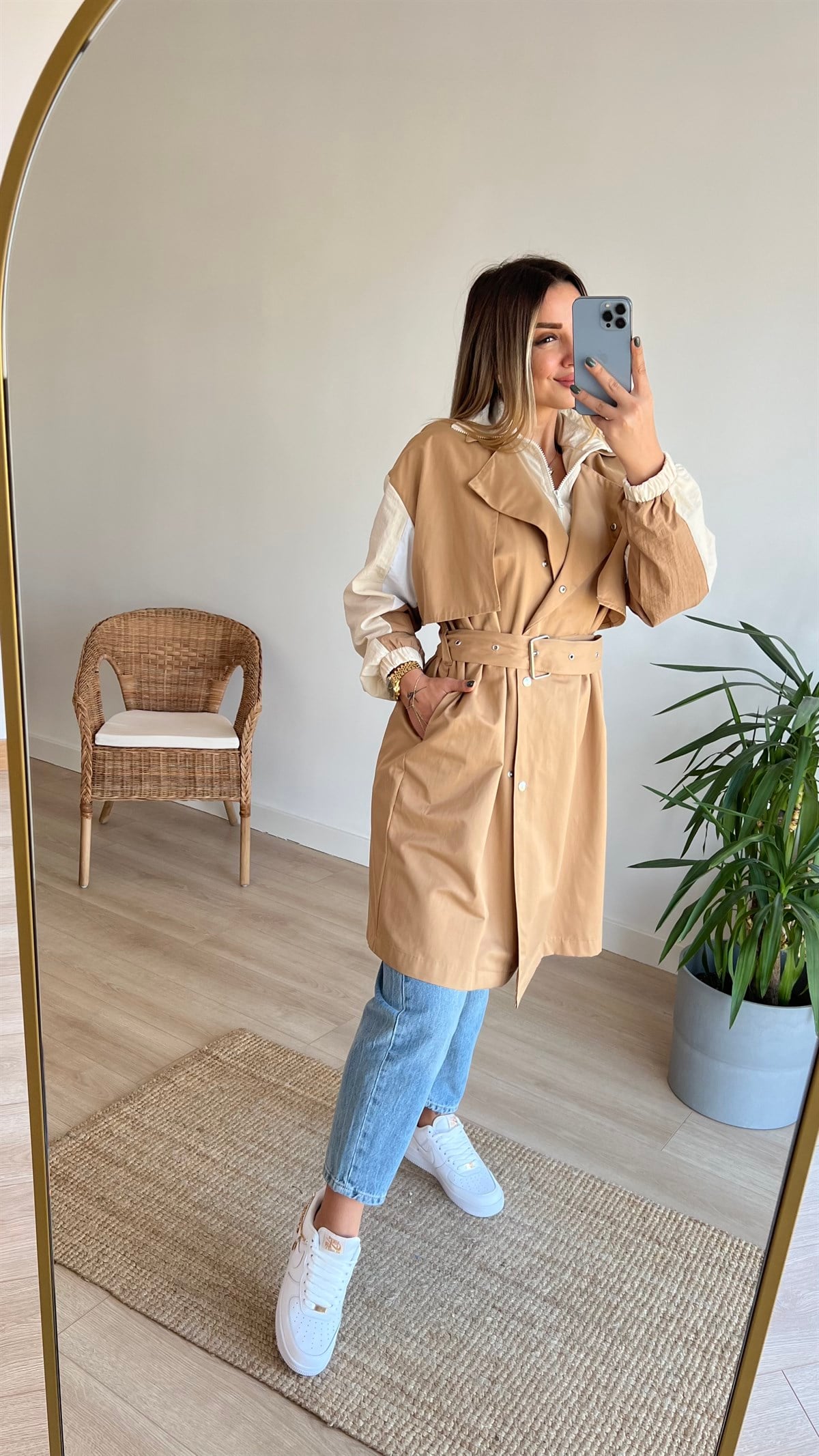 Garnili Camel Tasarım Trenchcoat