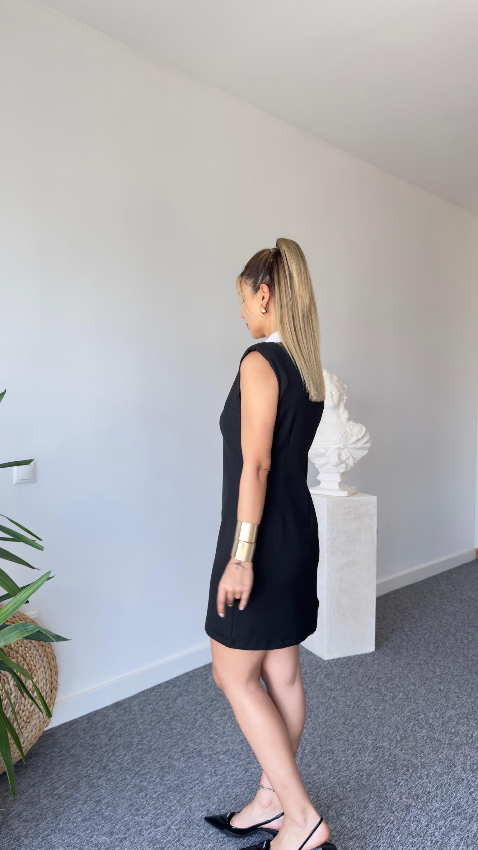 Zra Model Şerit Detaylı Siyah Elbise 