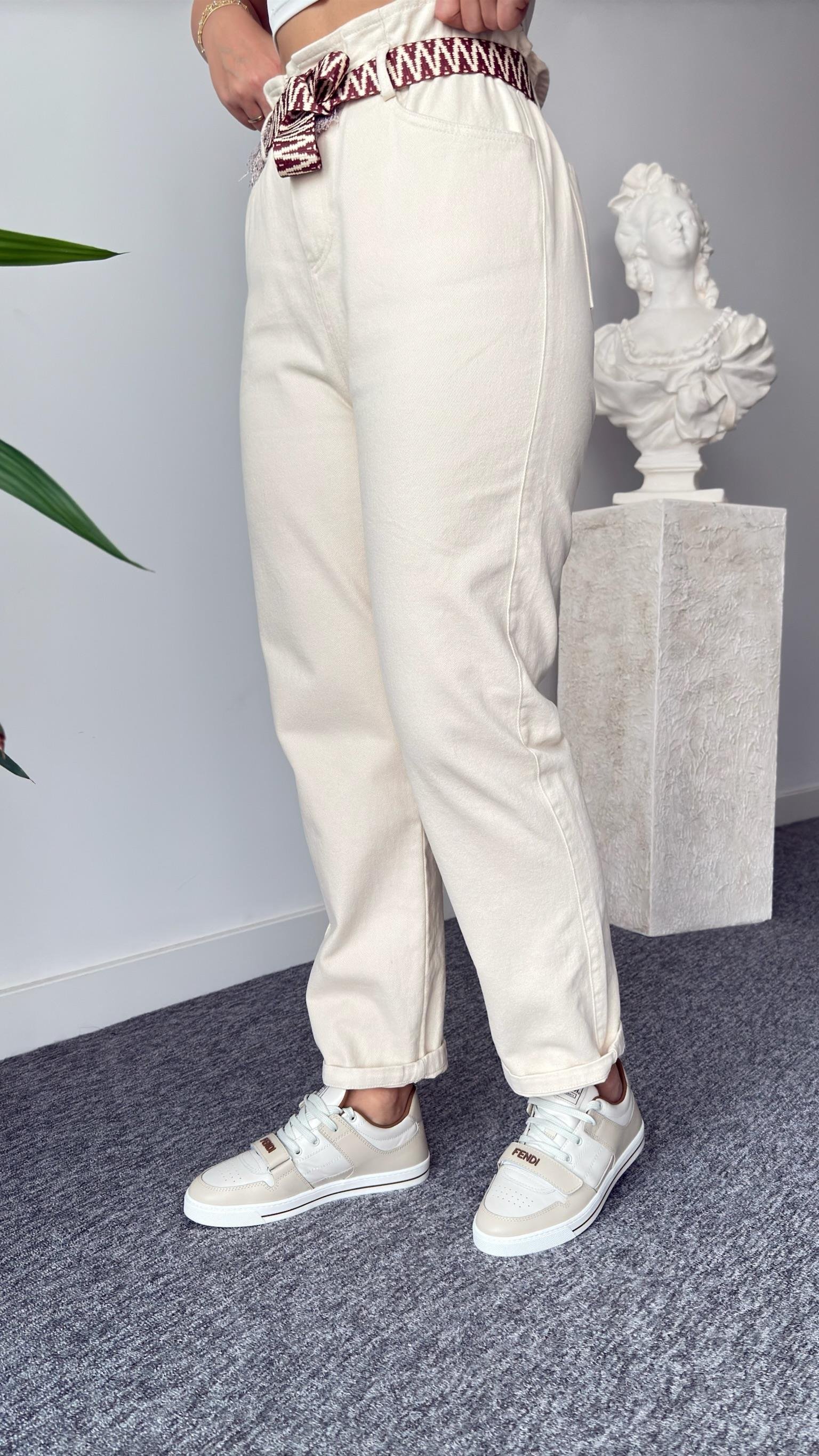 Blanca Kemerli Taş Gabardin Pantolon