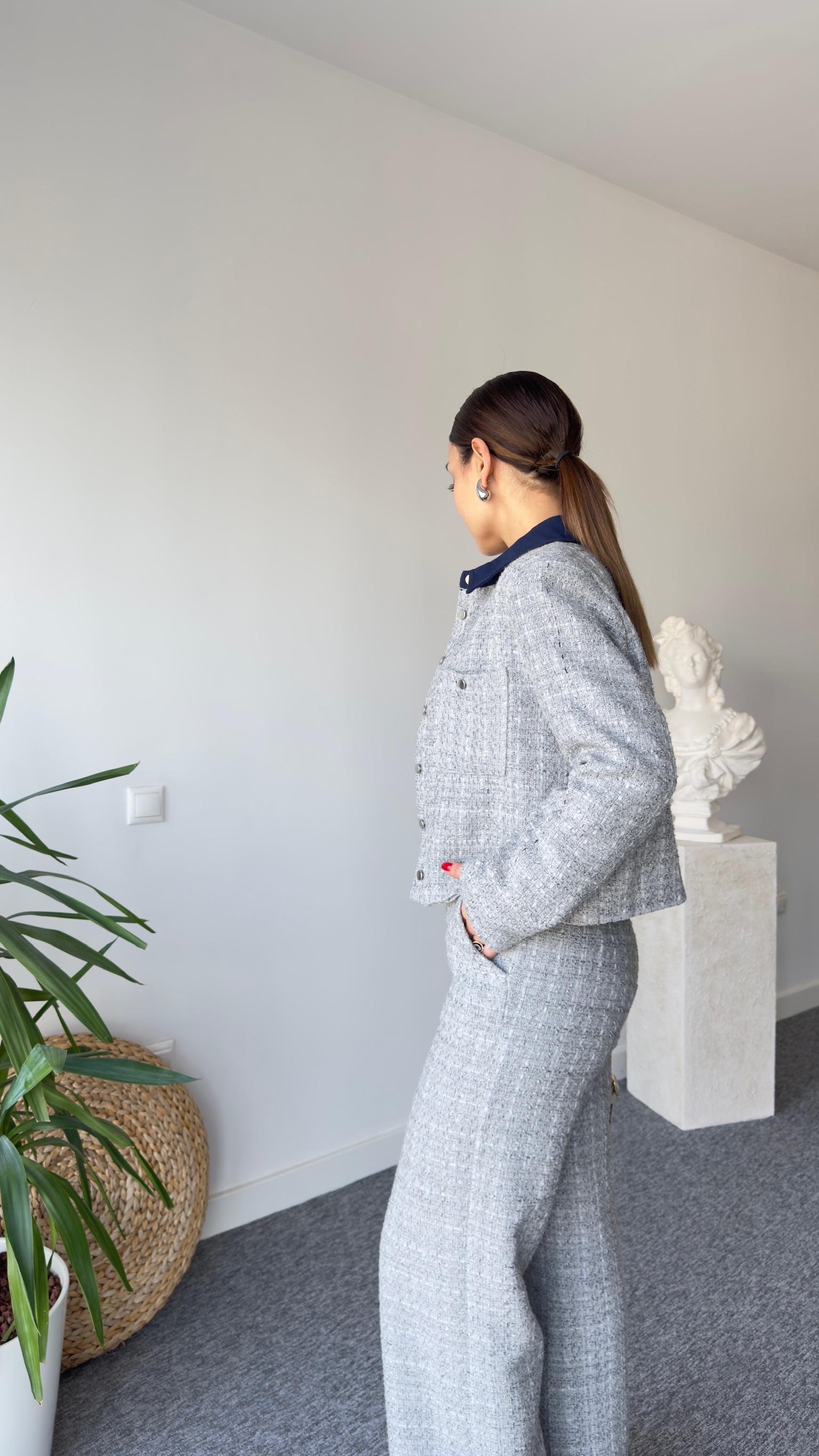 Rino Gri Ceketli Tüvit Takım