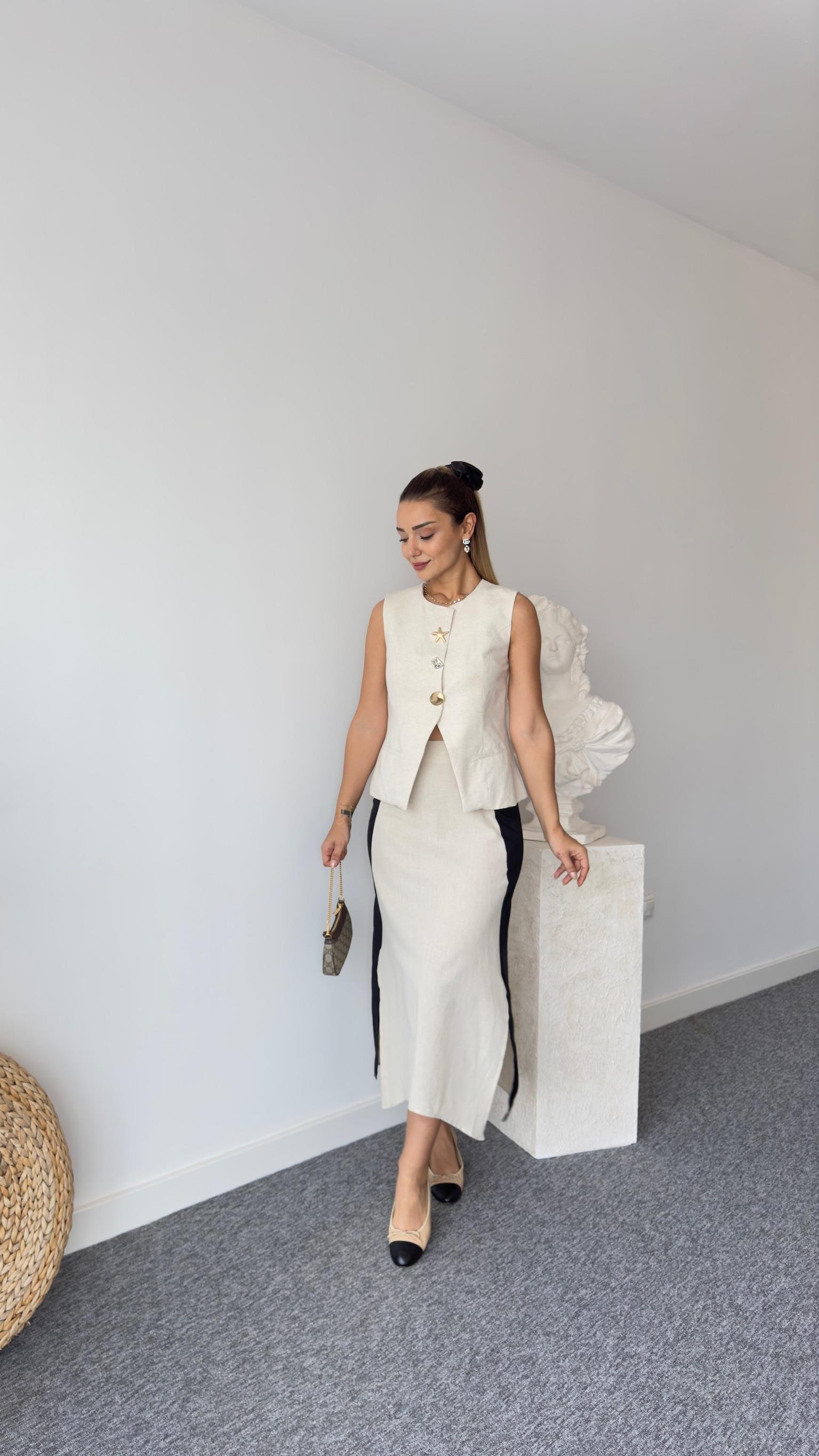 Poplin Garnili Massi Model Etek