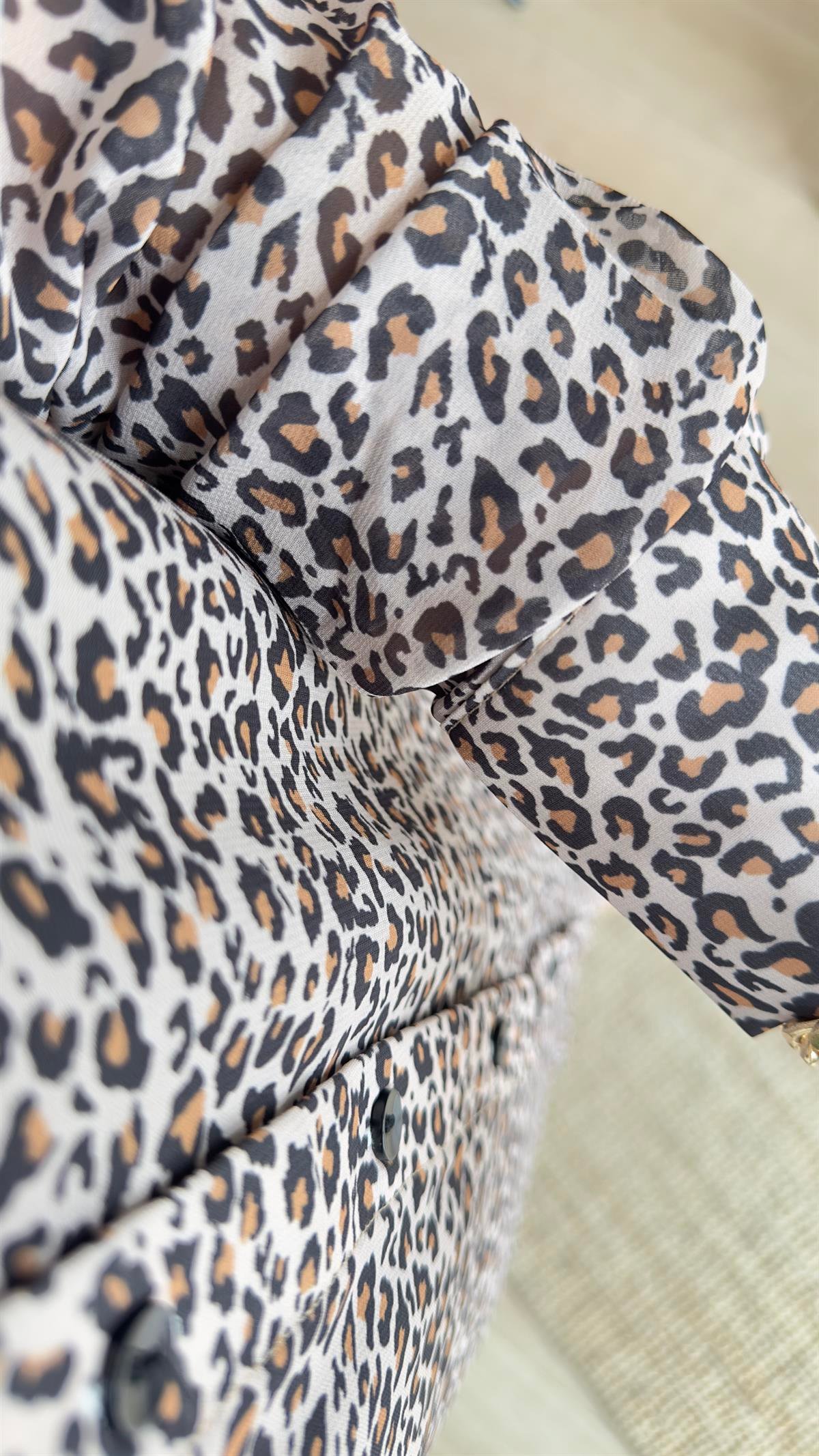 Marka Model Leopar Şifon Elbise 