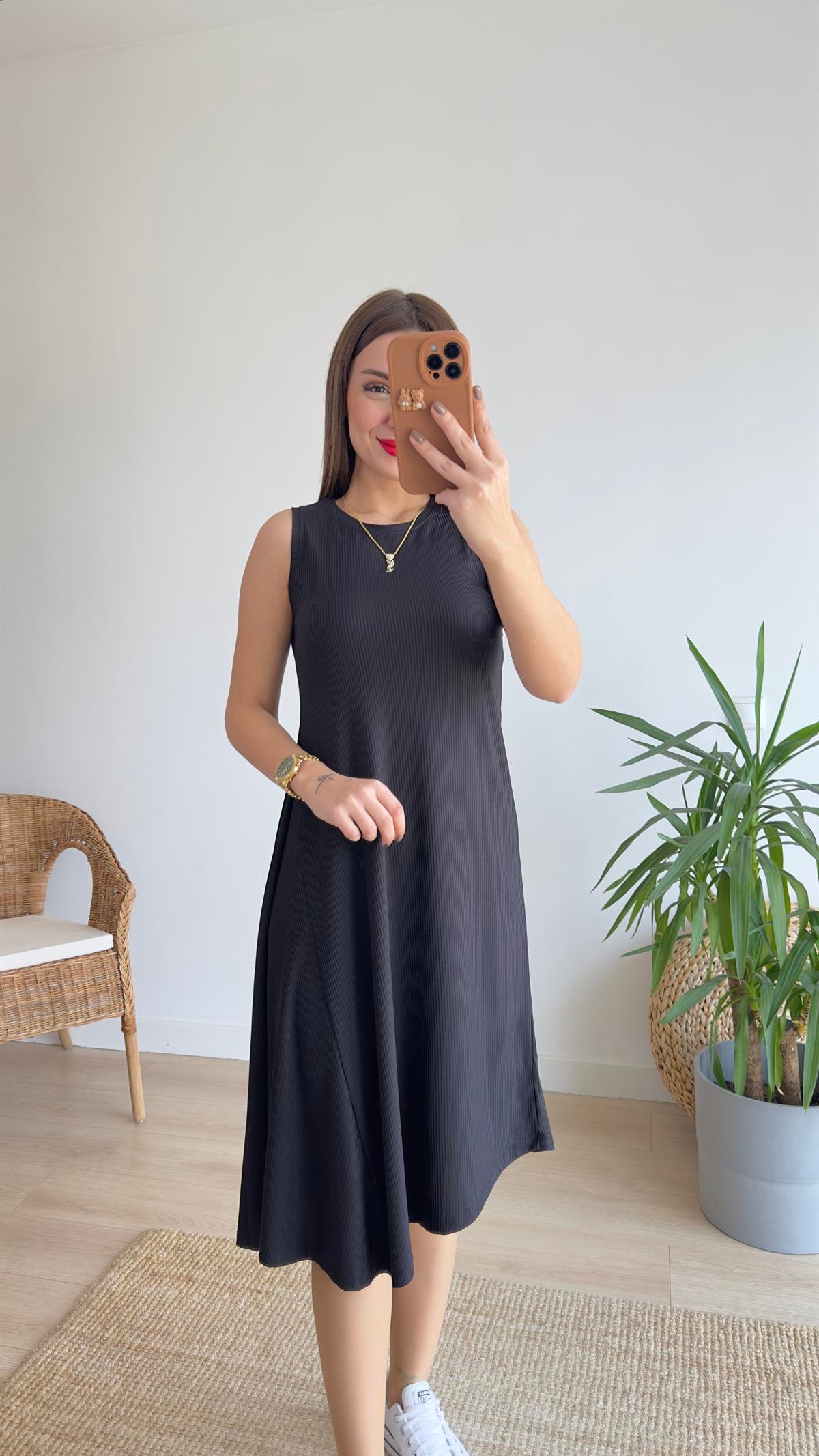 Asimetrik Kesim Basic Elbise