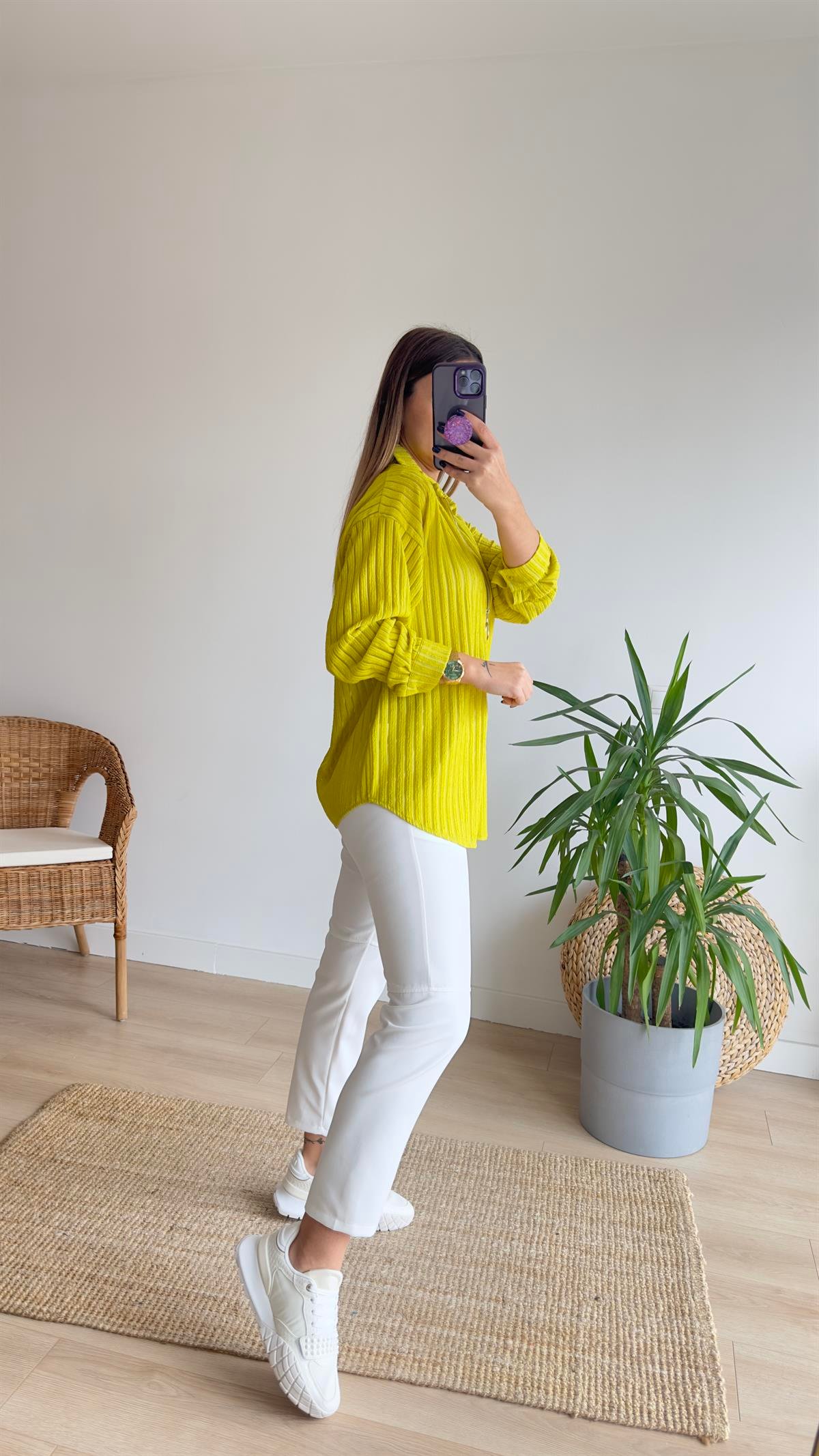 Fermuarlı Şerit Detay Yeşil Ceket