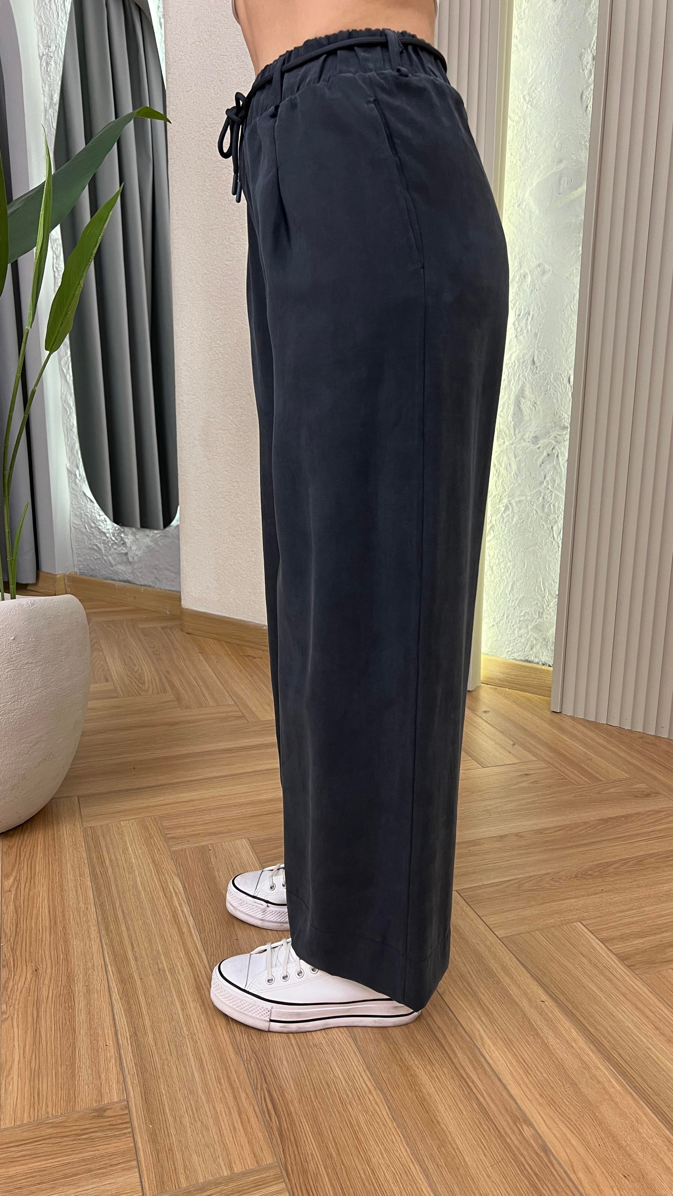 Lilya Bol Paça Bel Lastikli Tensel Pantolon