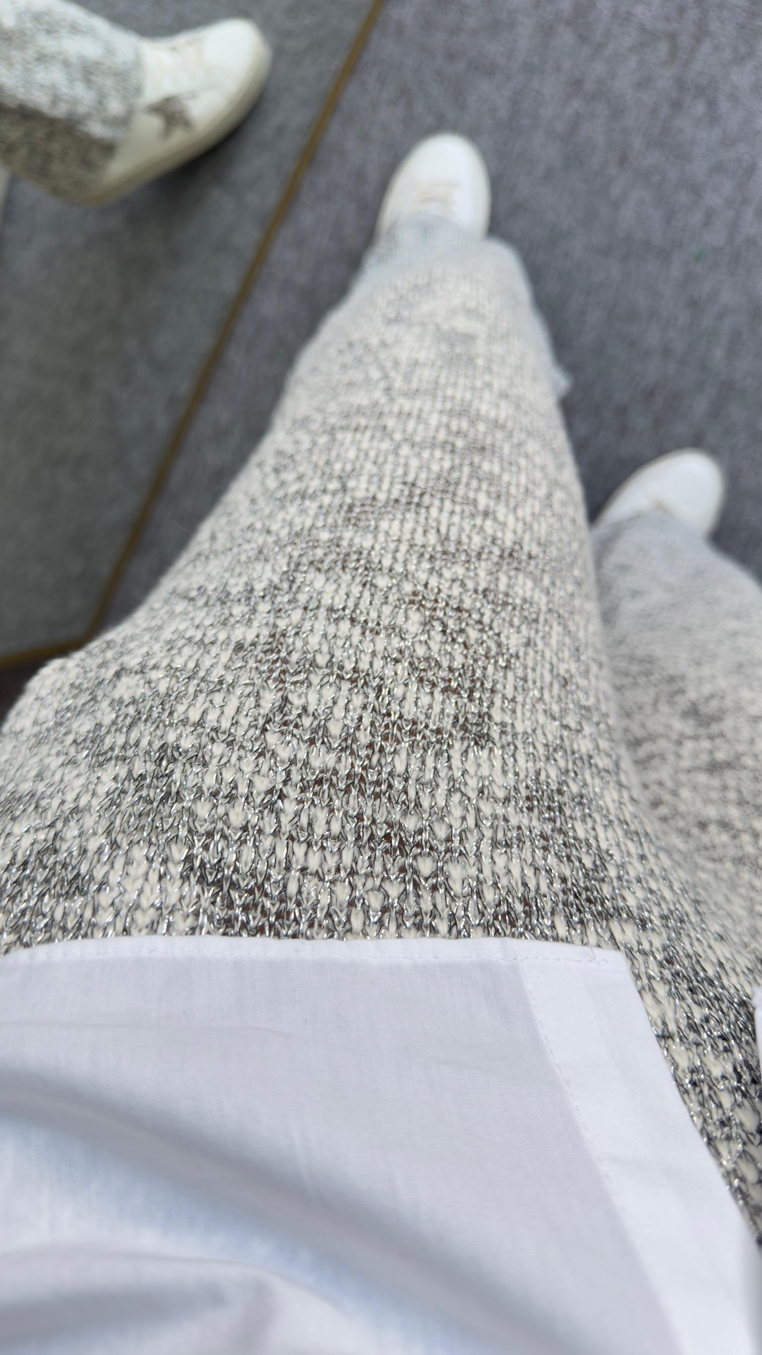 Luka Gömlek Detaylı Gri Triko Takım