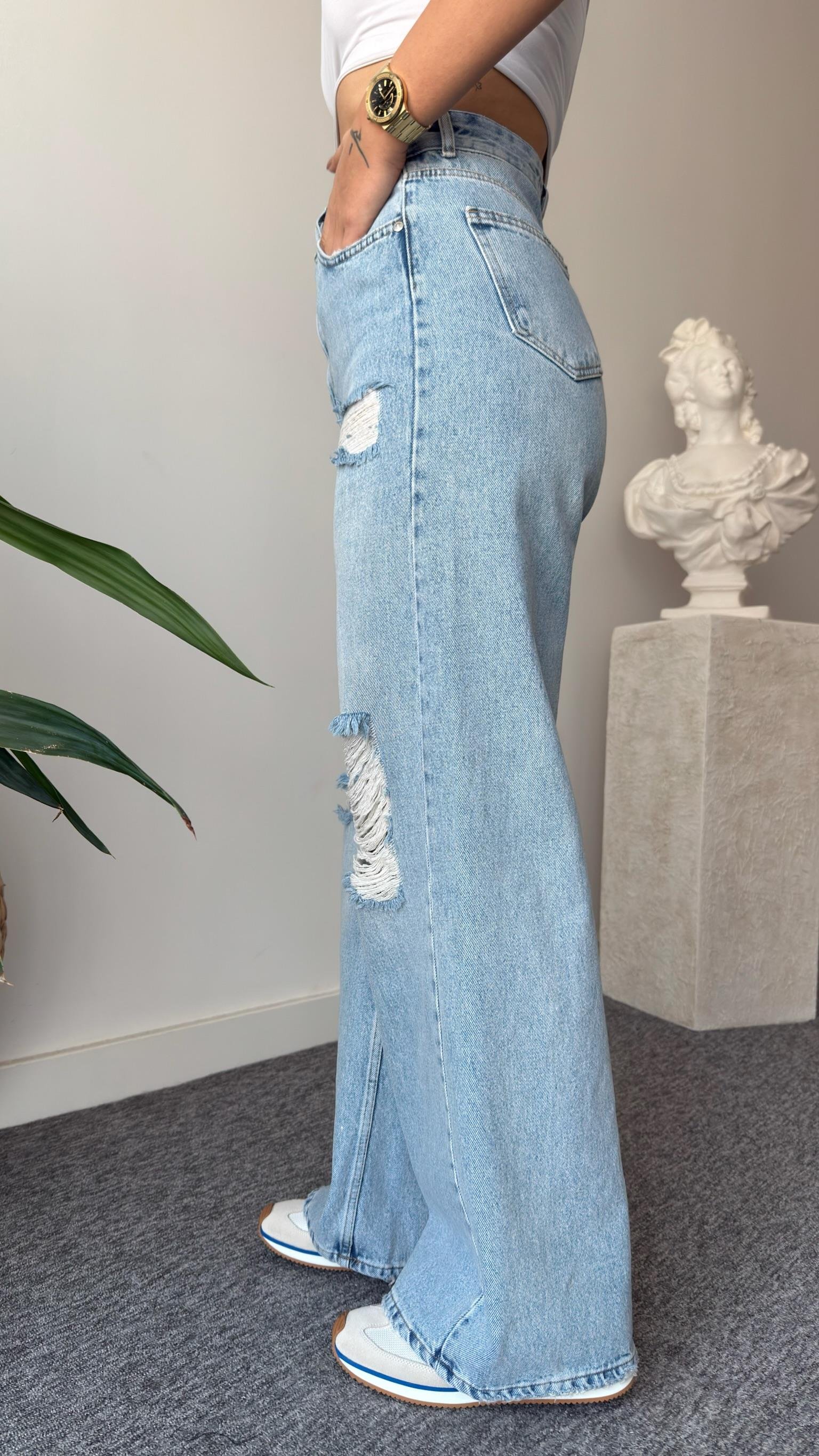 Brad Yırtıklı Yüksel Bel Jean