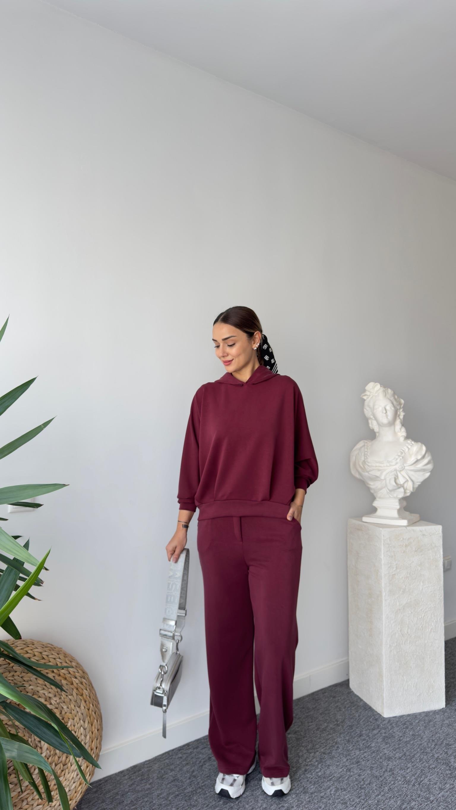 Datu Çıtçıtlı Bordo Modal Takım
