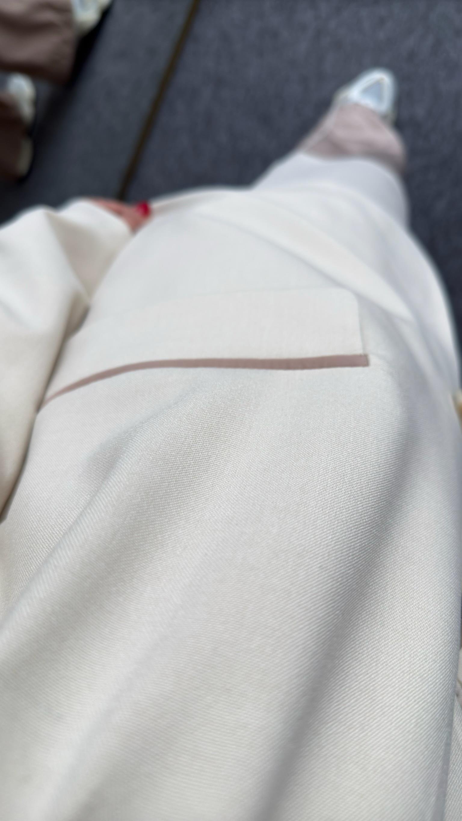 Pital Sırt Paraşüt Detaylı Bej Blazer Ceket