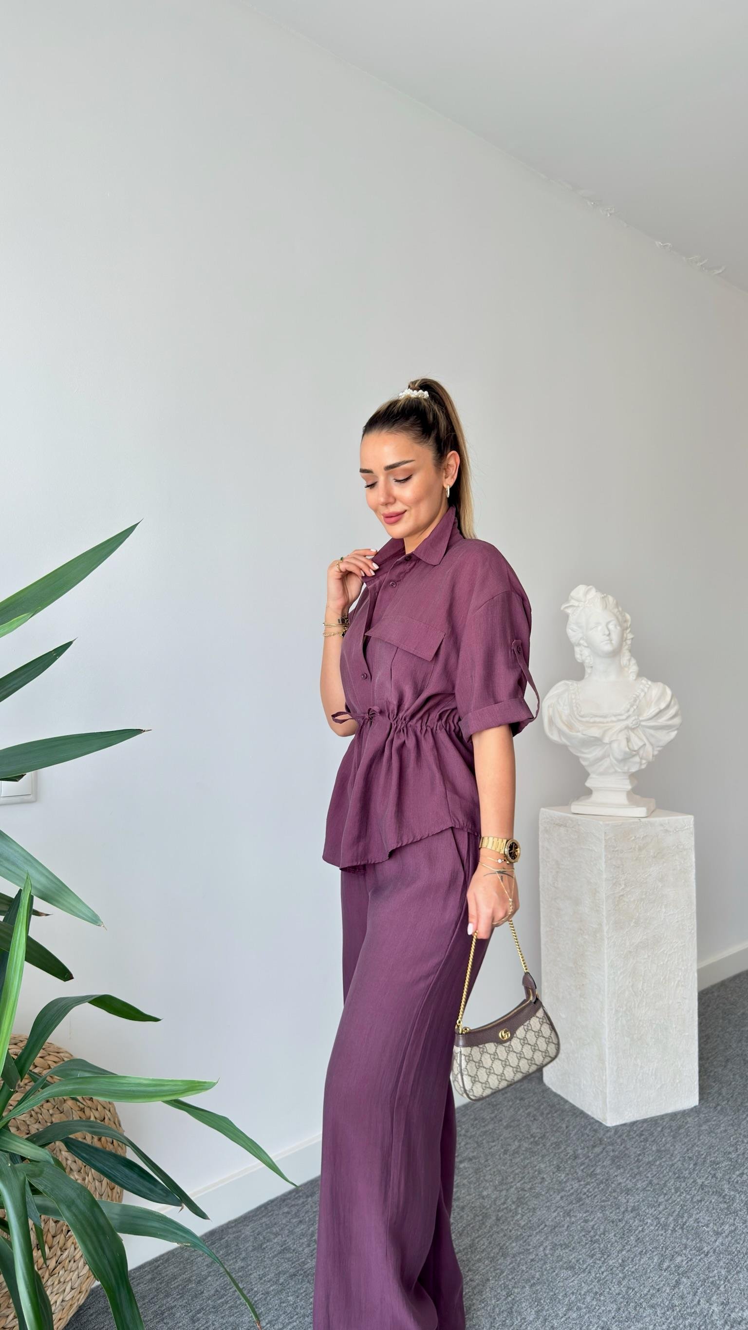 Mürdüm Neva Bel Büzgülü Tensel Takım