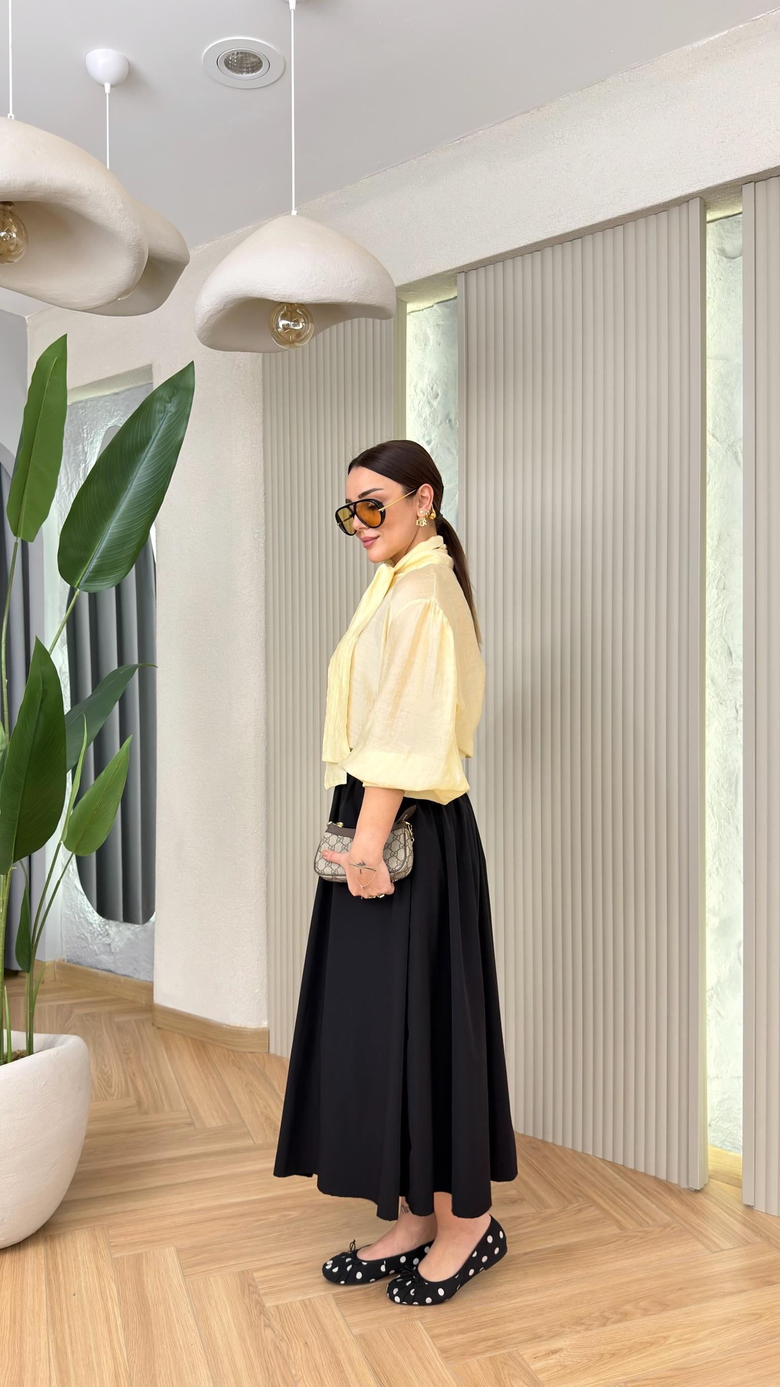 Siyah Quqa Fermuarlı Muadil Etek