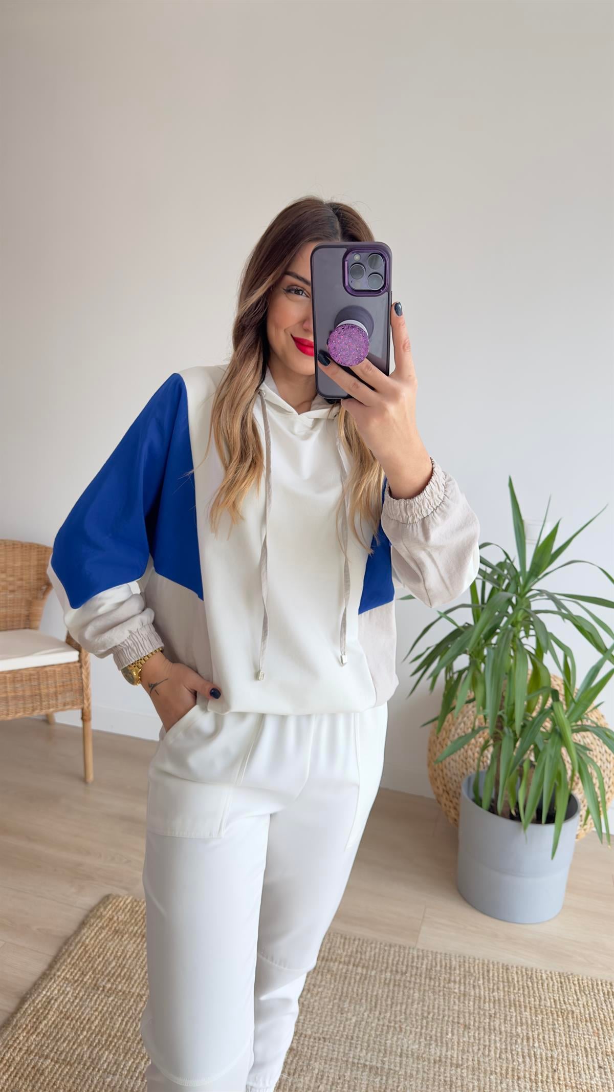 Bel Lastikli Garnili Sweat
