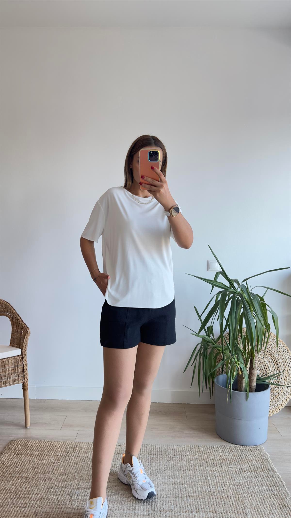 Beyaz Oys Lazer Kesim Tshirt