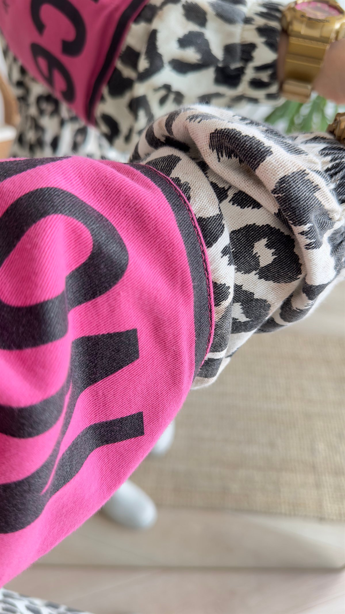 Renkli Leopar Desen Tasarım Ceket