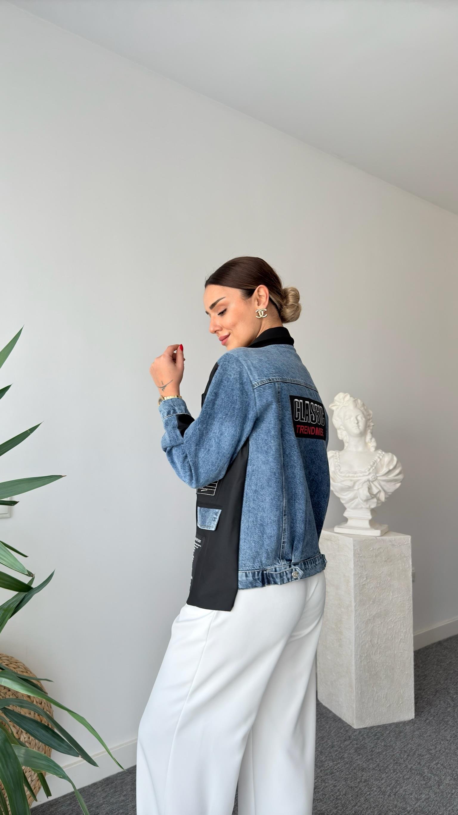 Verda Sırt Kot Detaylı Blazer Ceket