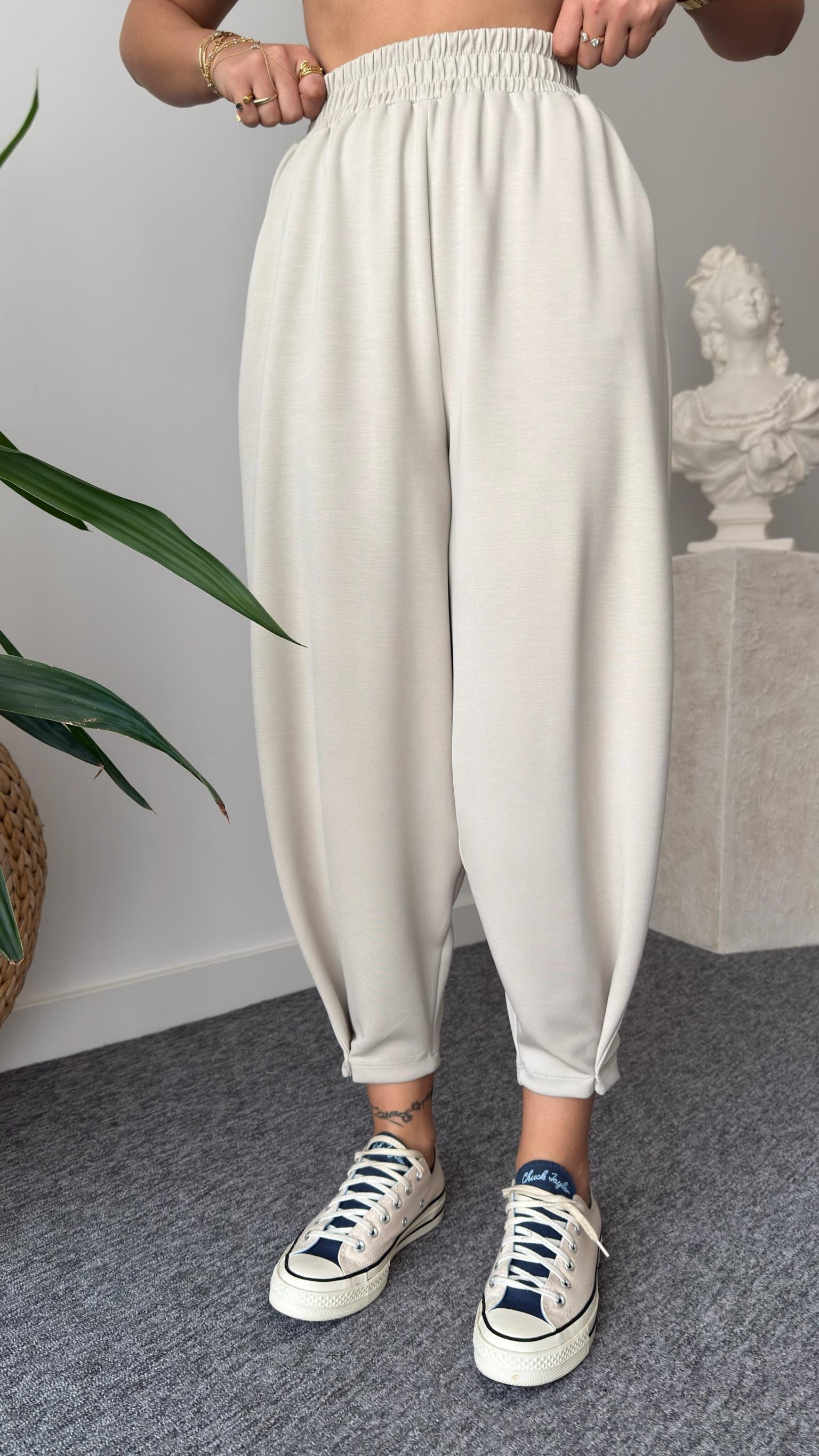 Premium Modal Taş Şalvar Pantolon Takım