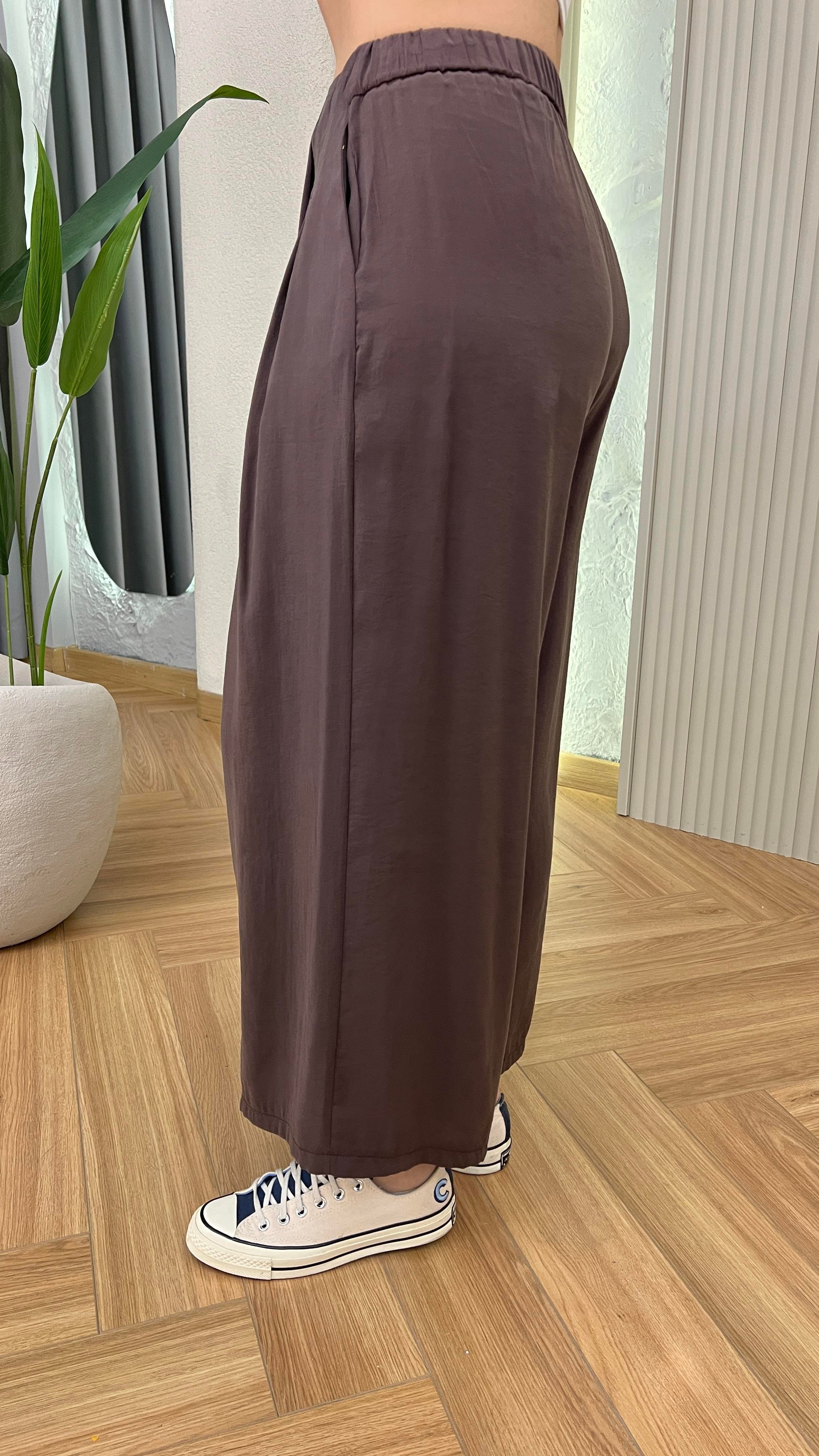 Kahve Astra Etek Görünümlü Tensel Pantolon