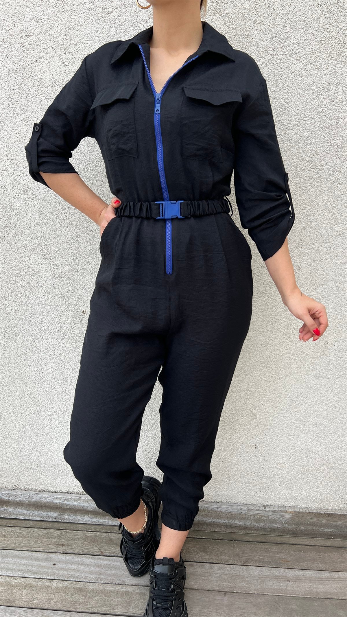 Mavi Fermuar Detaylı Orijinal Marka