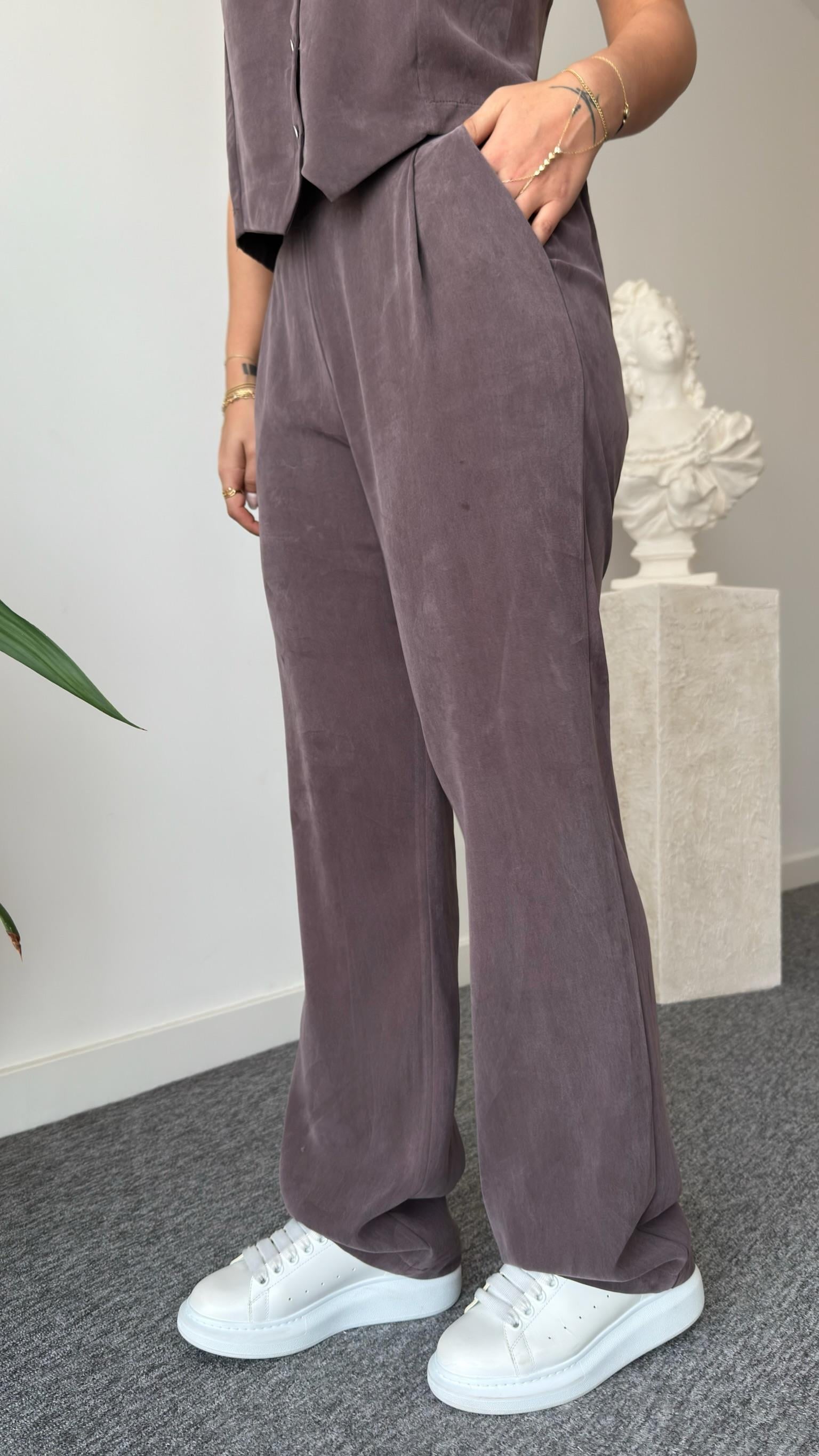 Kahve  Clare Yelekli Tensel Takım