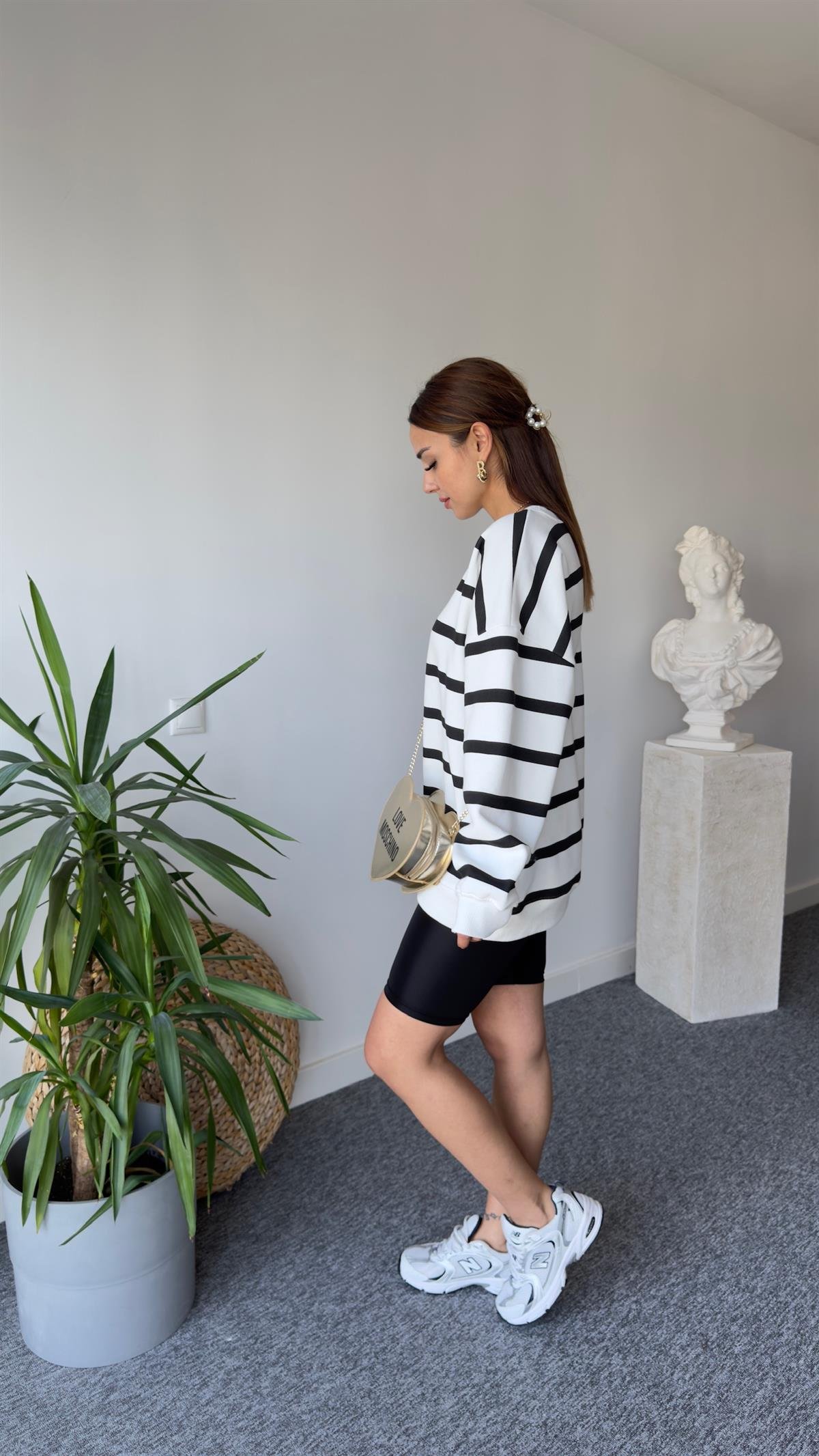 Raise Siyah Çizgili Şardonlu Sweat