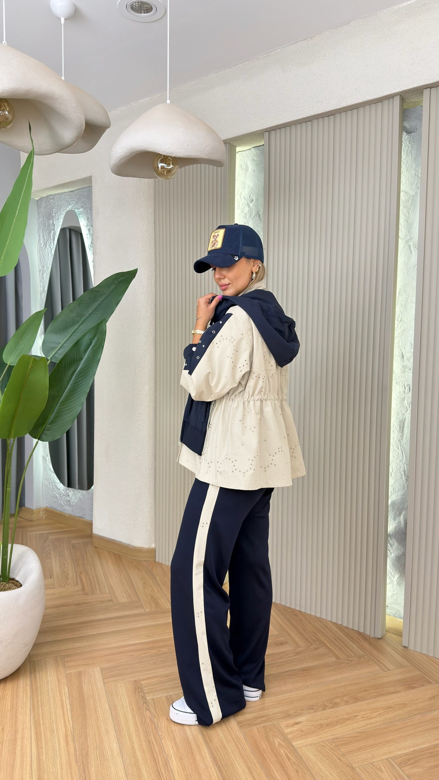 Lacivert Tws Model Brode Detaylı Tasarım Takım