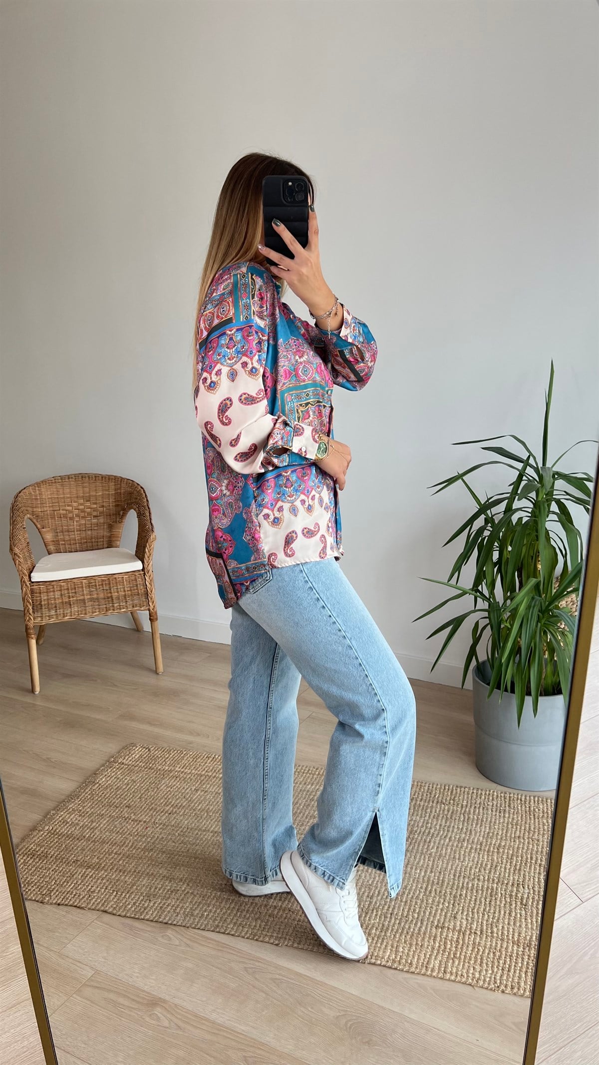 Zara Model Etnik Desen Gömlek