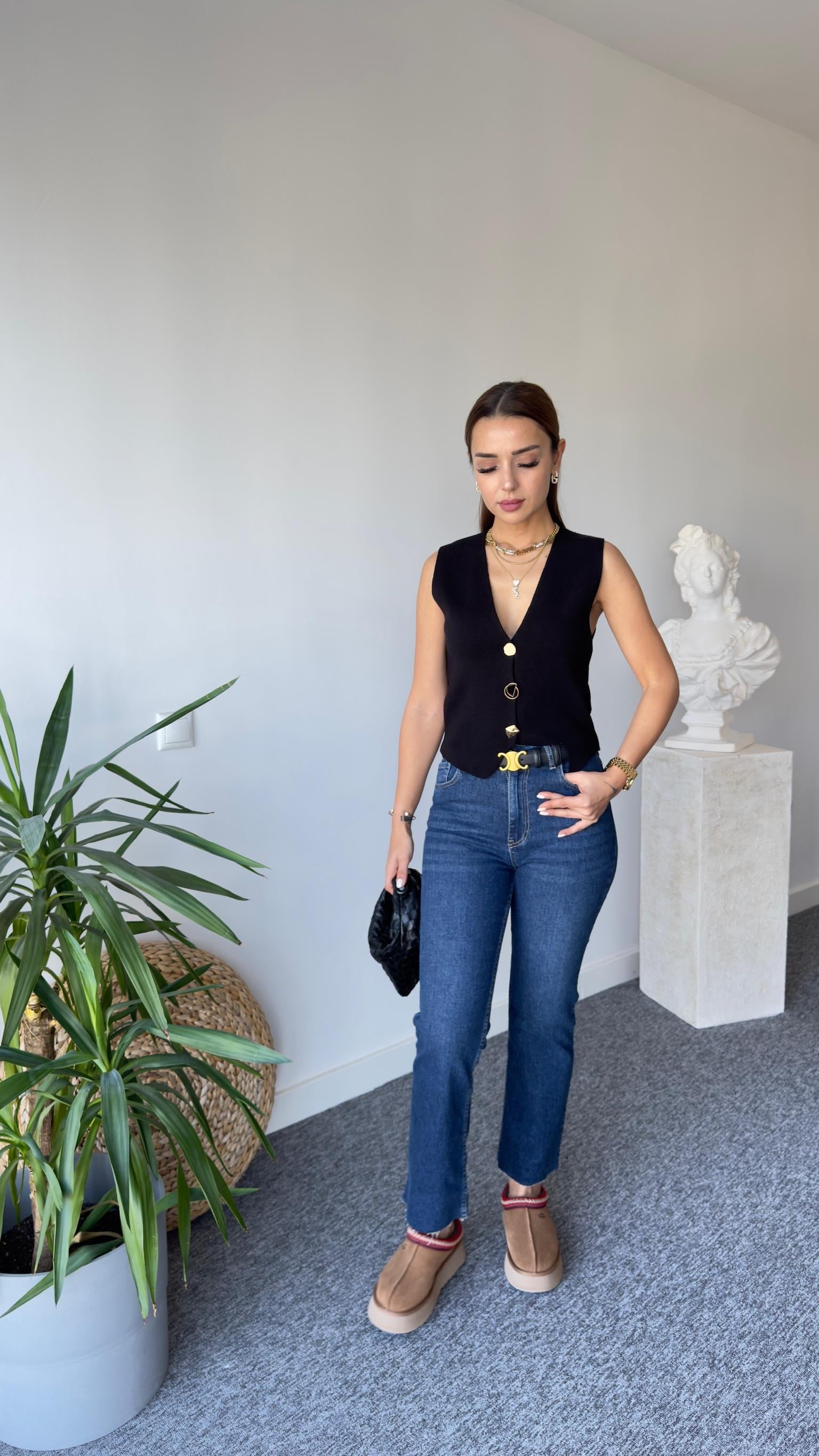 Poema Paça Kesik Mavi Jean
