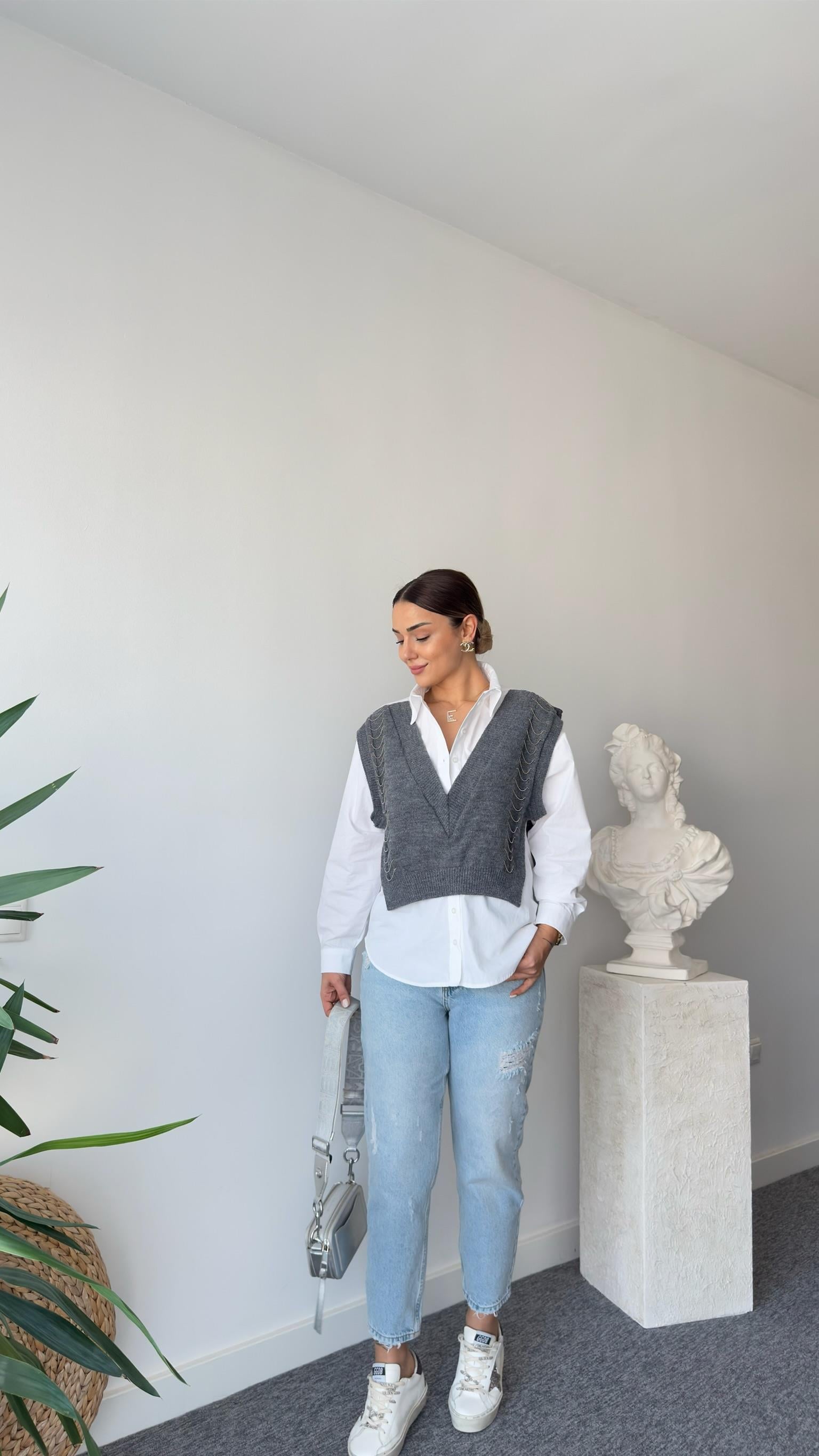 Tws Model Zincir Detaylı Tasarım Gömlek