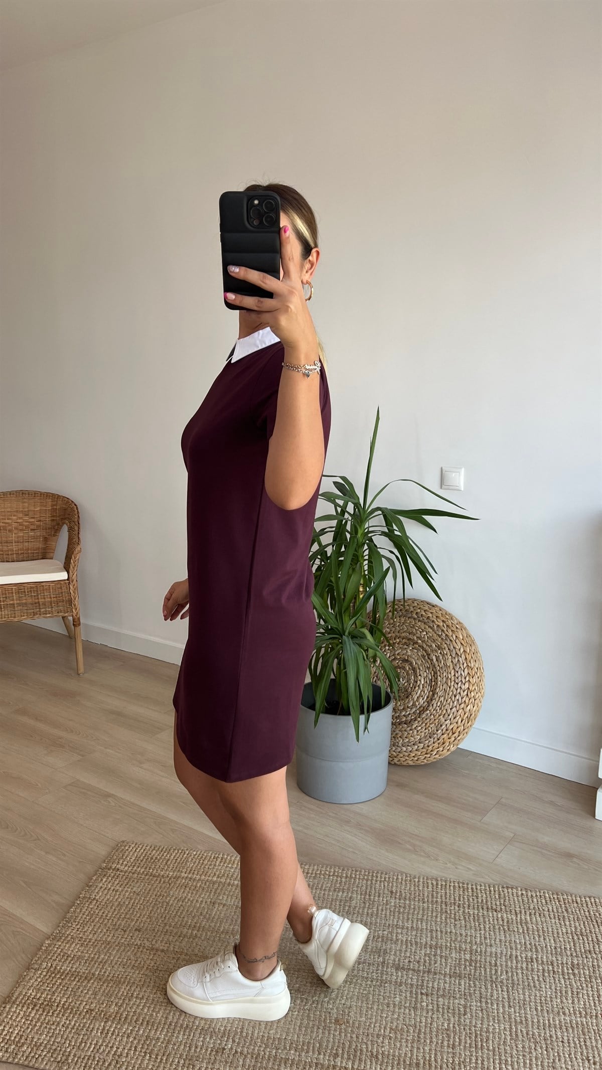 Orijinal Marka Gömlek Yaka Detaylı Elbise