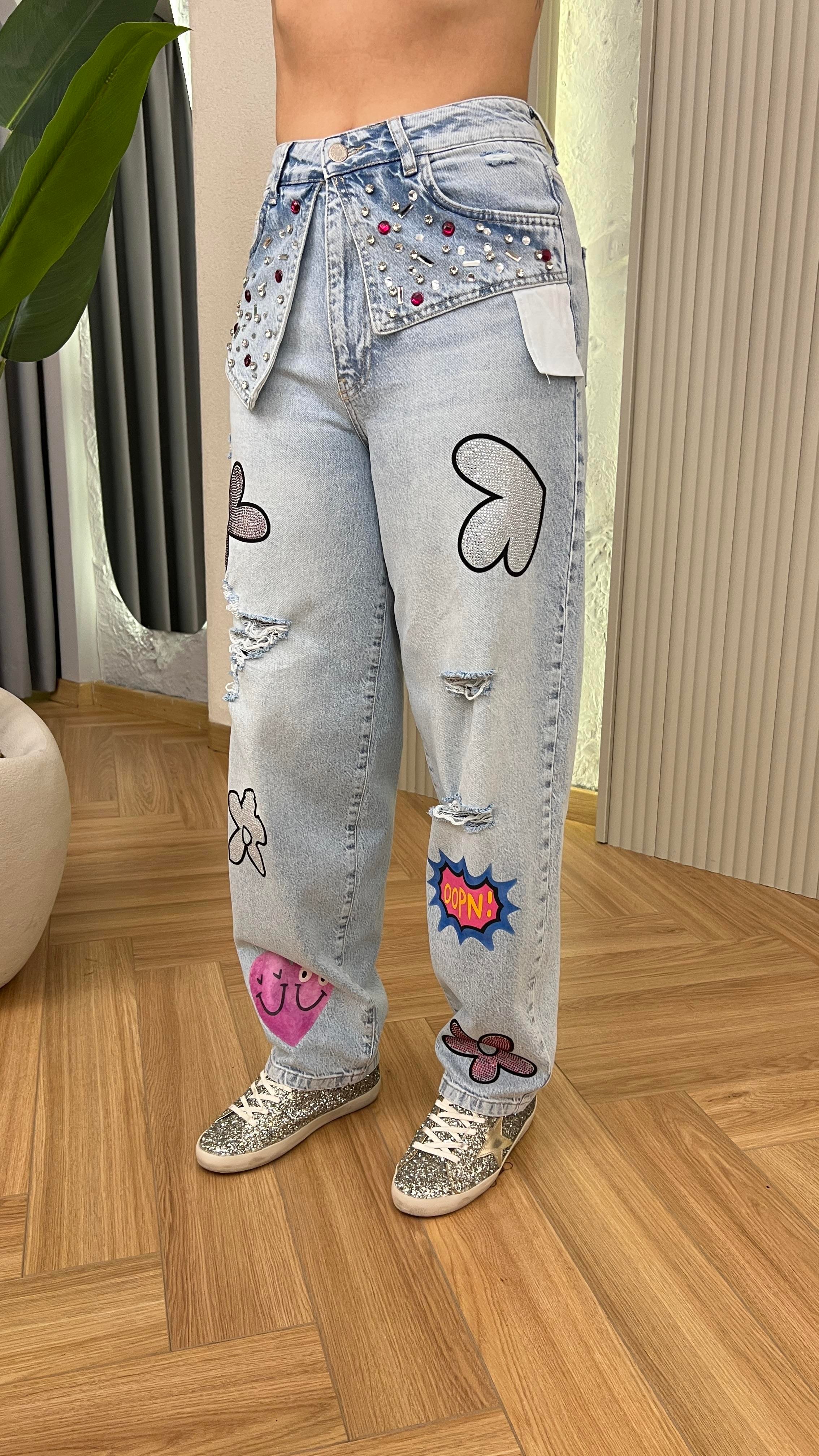 Betta Taş Ve Baskı Detaylı Tasarım Jean 