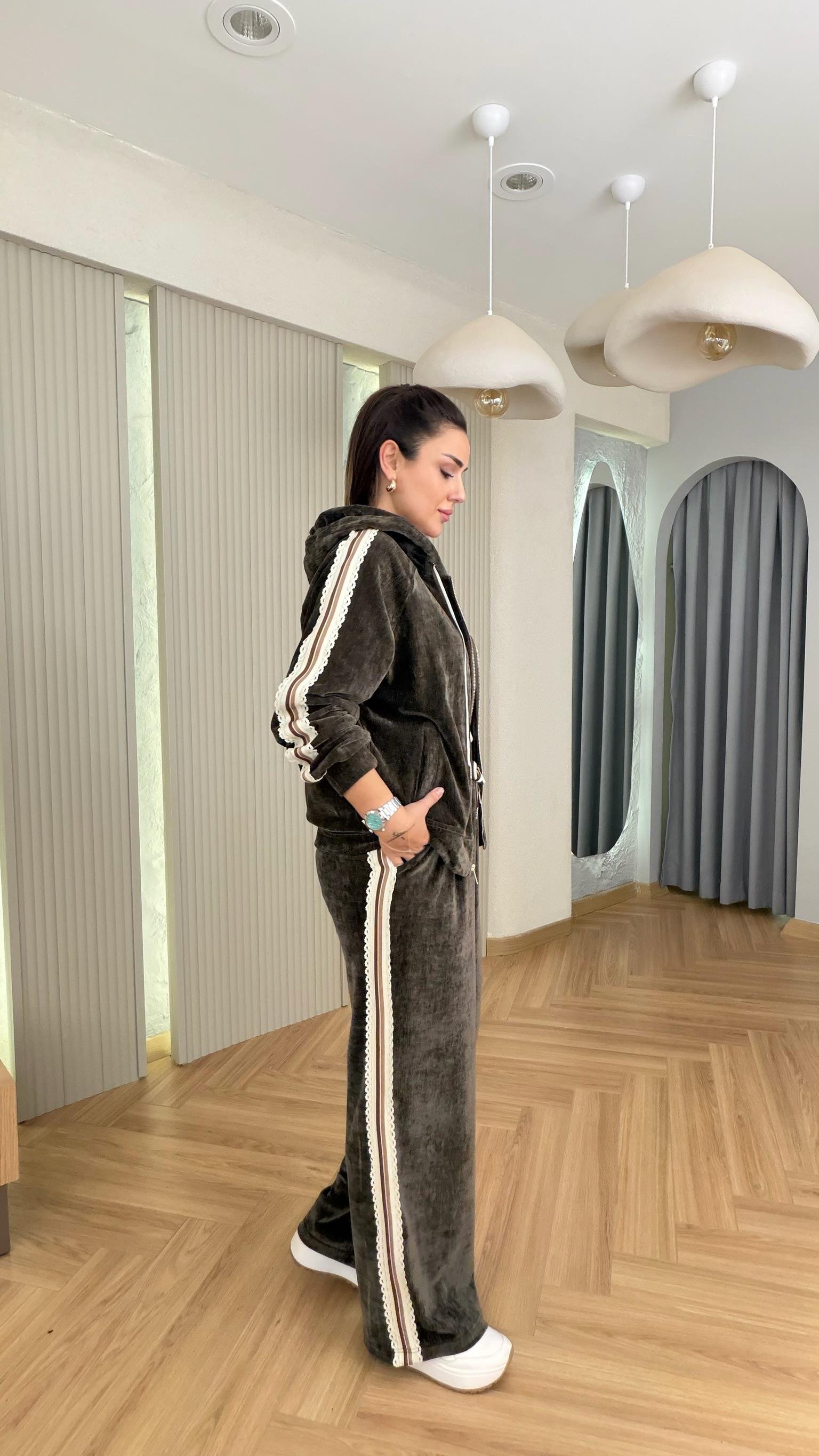 Haki Sitelli Şerit Detaylı Premium Takım