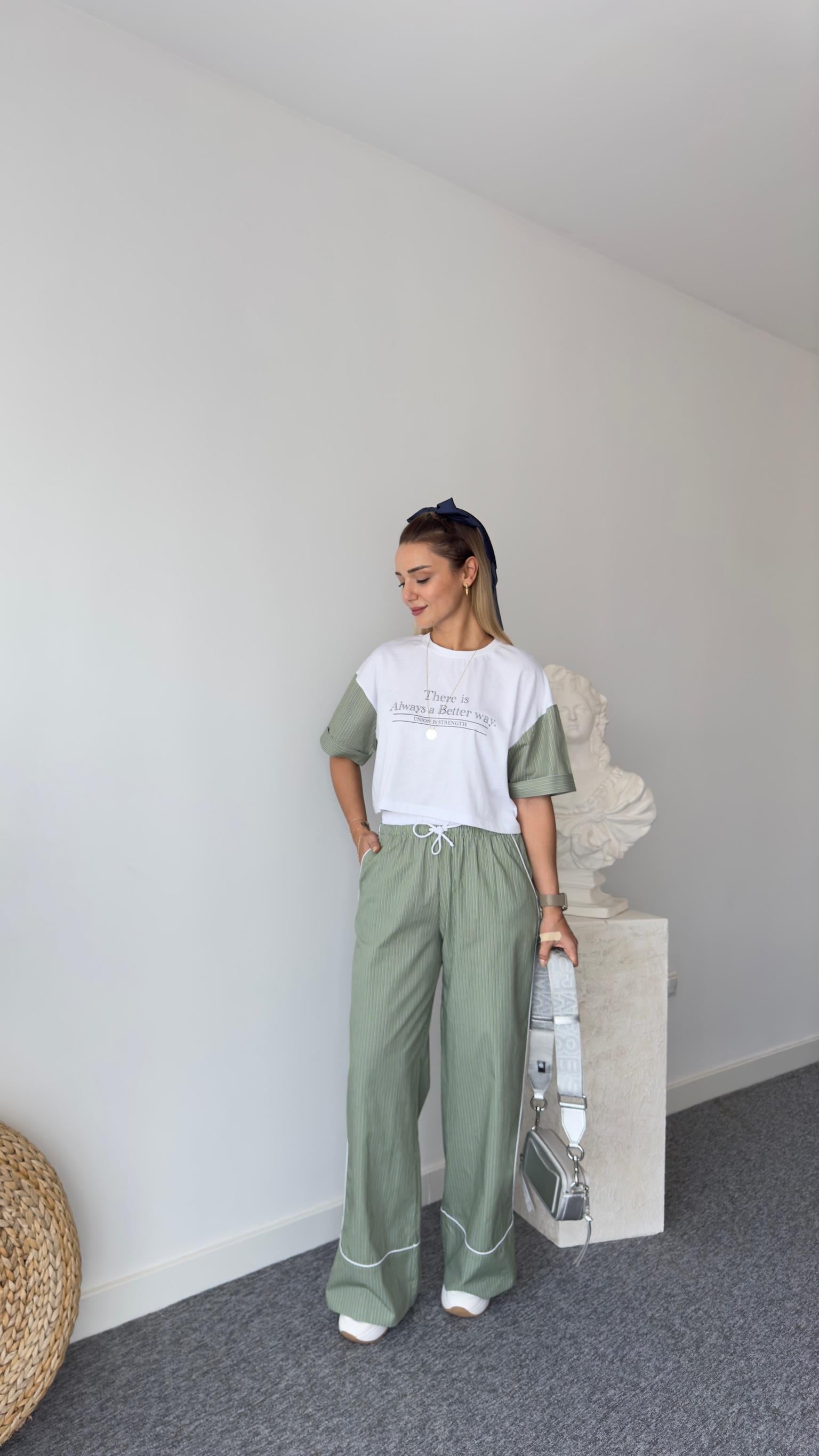 Vitel Garnili Tasarım İkili Takım Yeşil