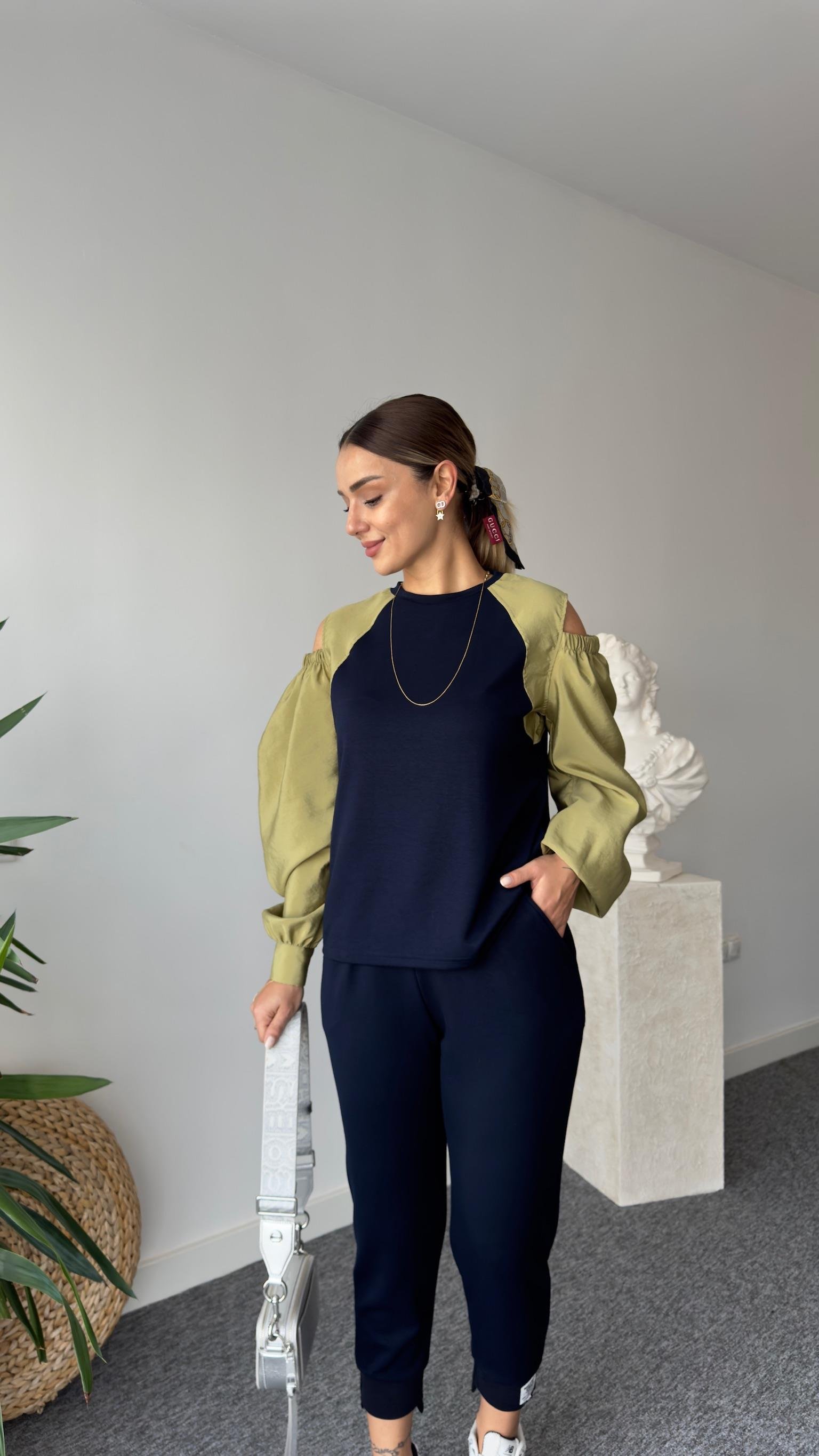 Flexi Omuz Pencereli Laci Modal Sweat