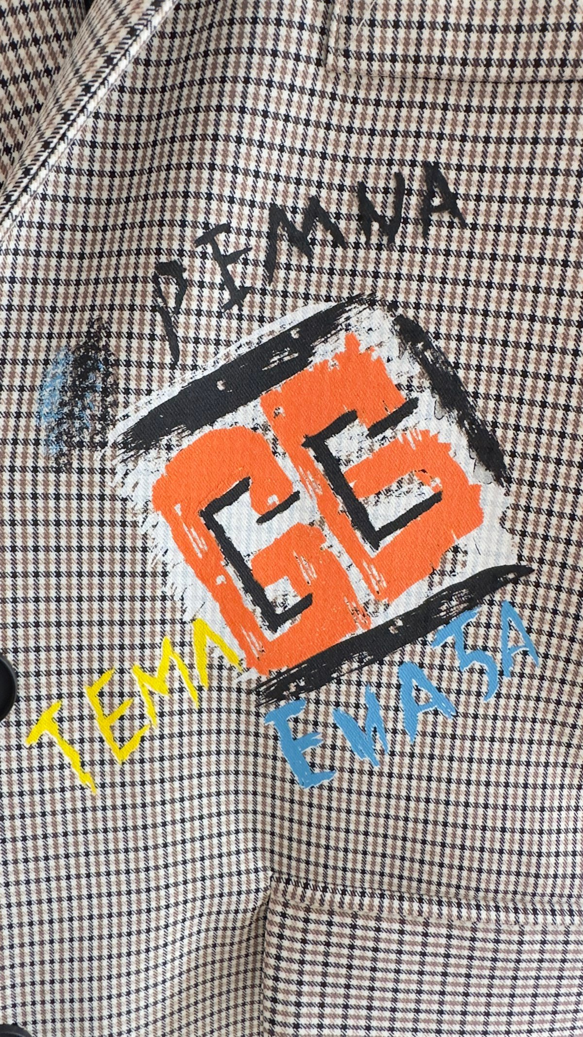 Tasarım Yazı Detaylı Blazer Ceket