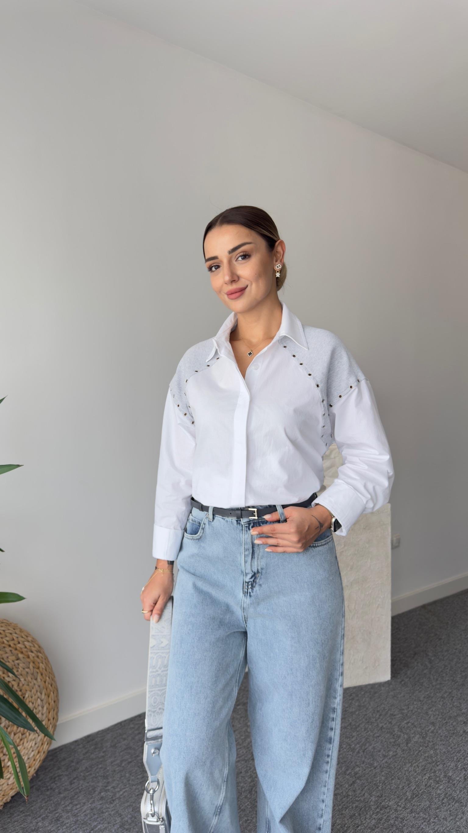 Tws Model Kaşkorse Garnili Poplin Gömlek