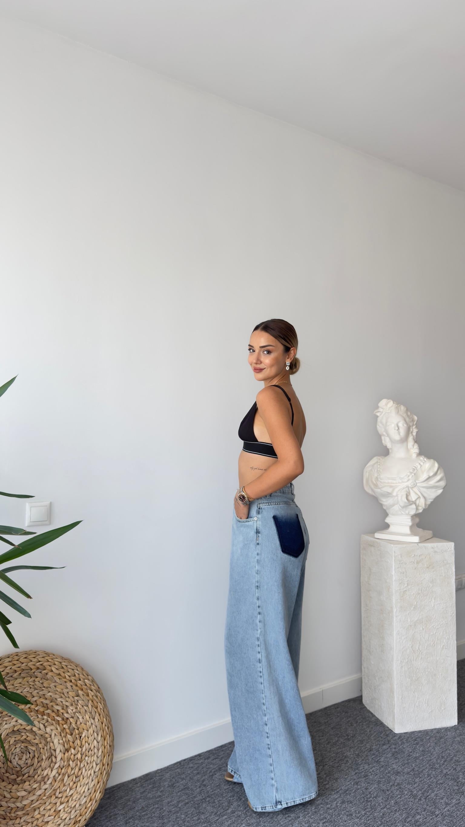 Maggie Bol Paça Mavi Pantolon