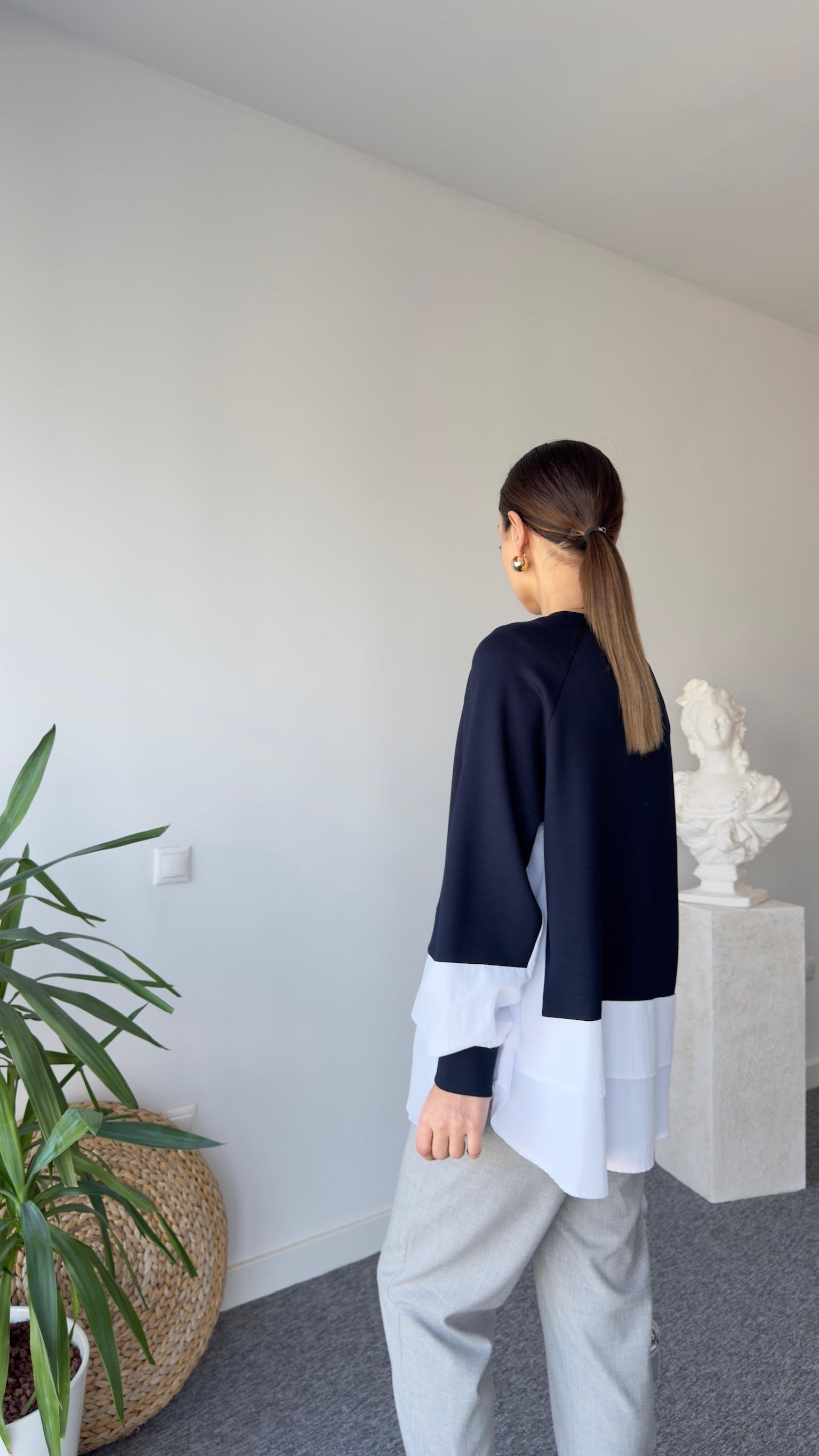 Lawa Gömlek Detaylı Lacivert Modal Sweat