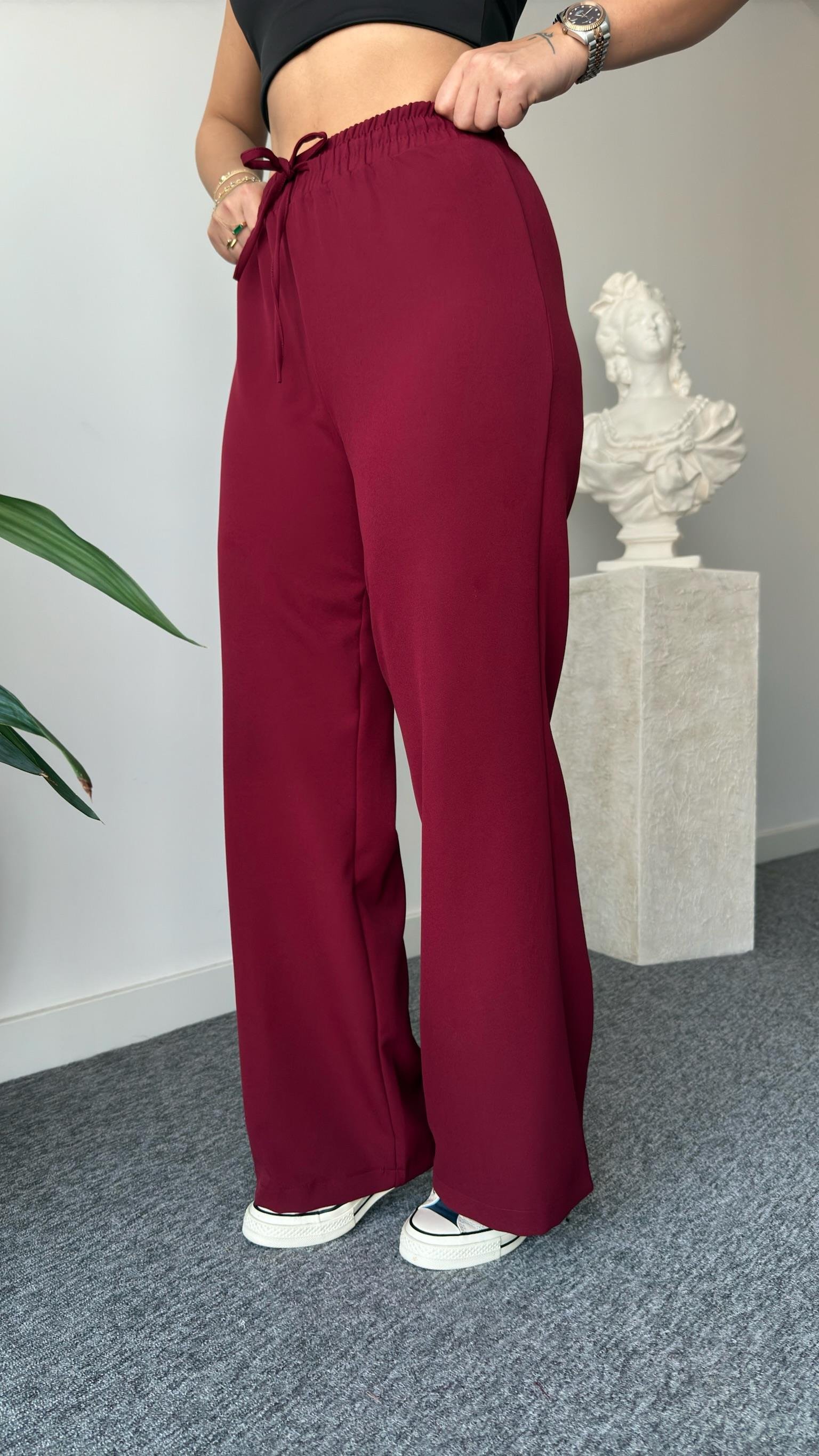 Bordo Beli Stoperli Double Takım